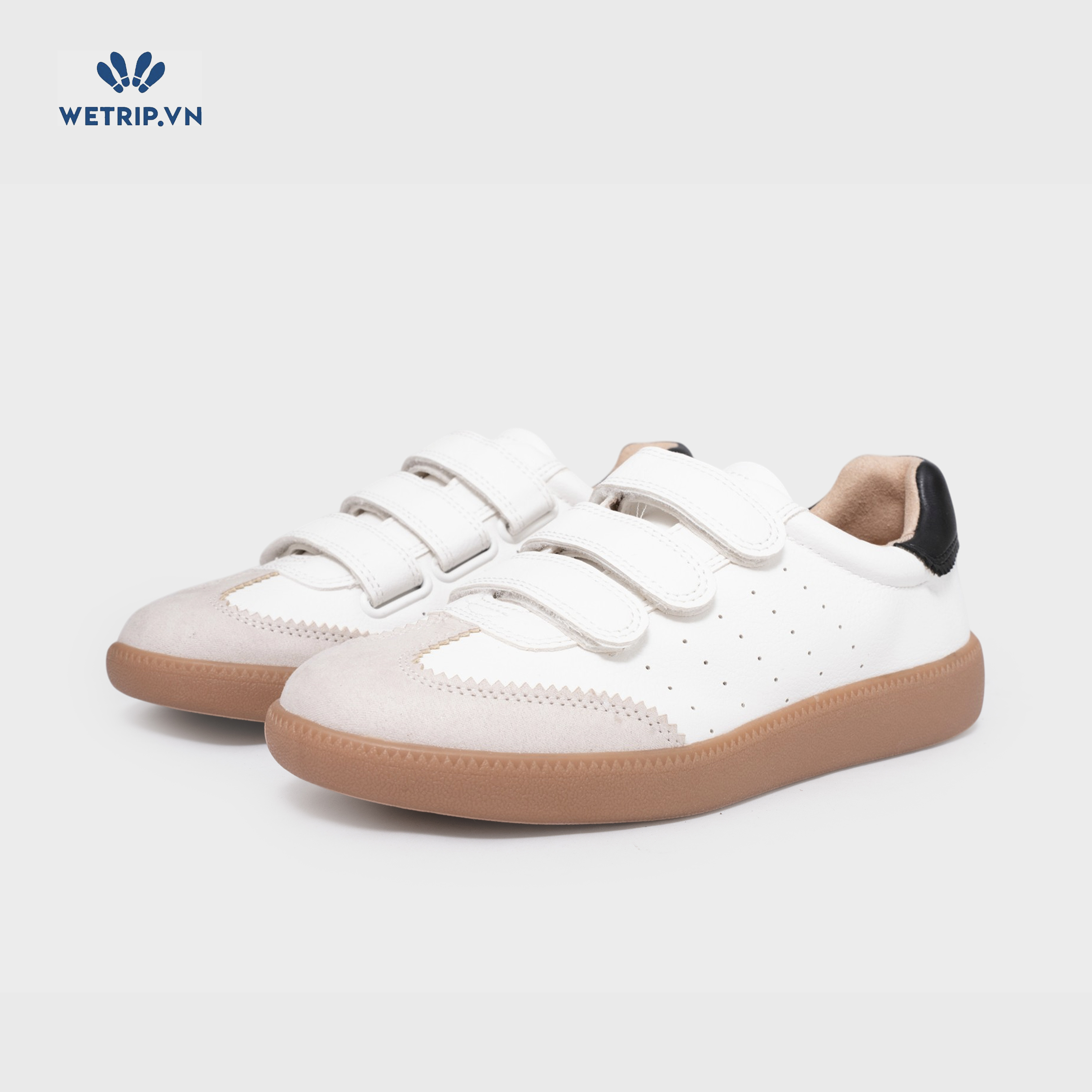 Sneakers Loft (trắng gót đen, đế nâu) Mã SN-LOFT-002-A