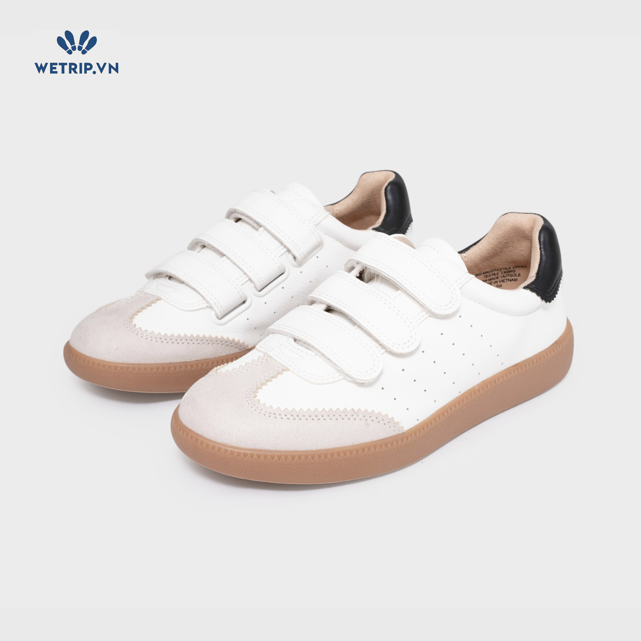 Sneakers Loft (trắng gót đen, đế nâu) Mã SN-LOFT-002-A