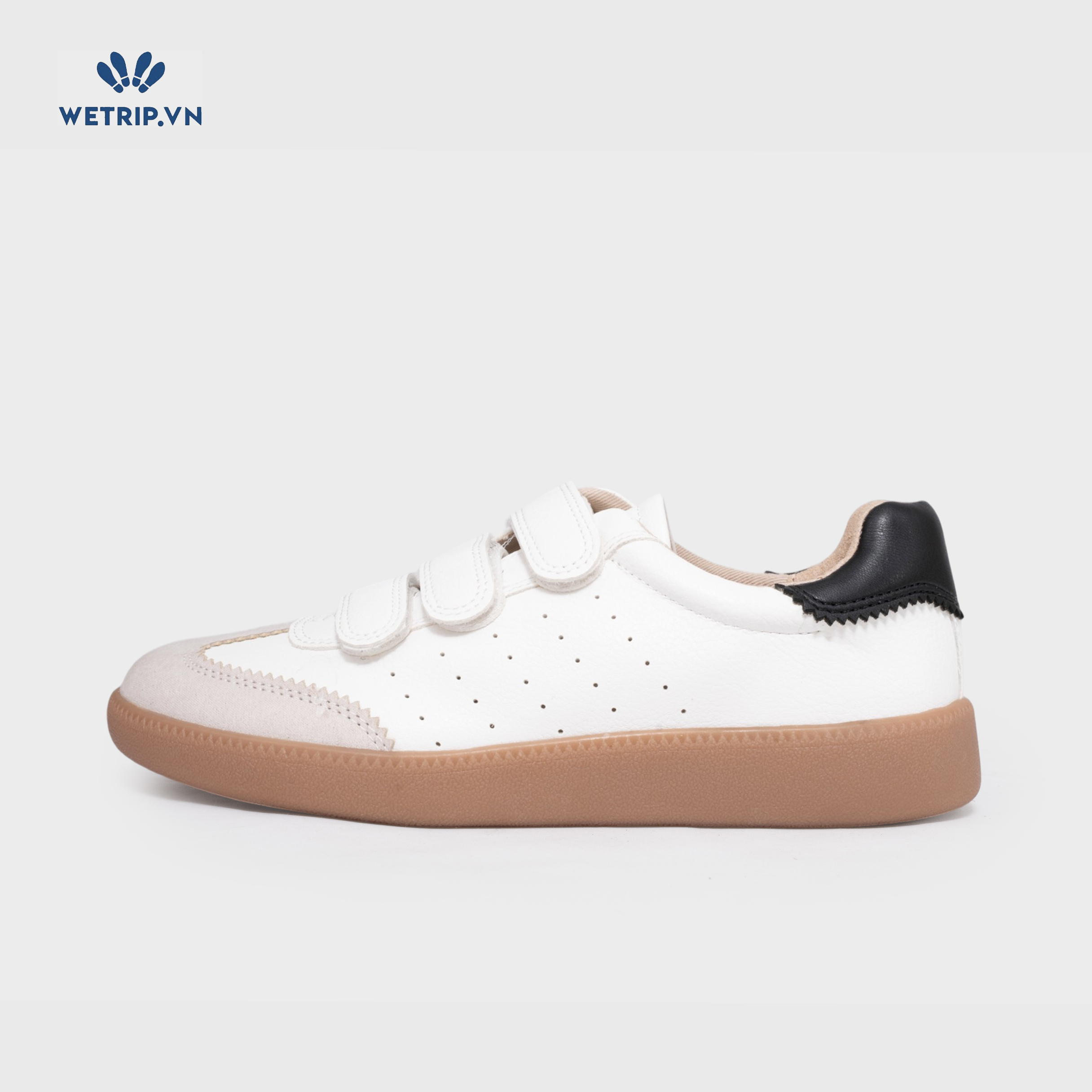 Sneakers Loft (trắng gót đen, đế nâu) Mã SN-LOFT-002-A