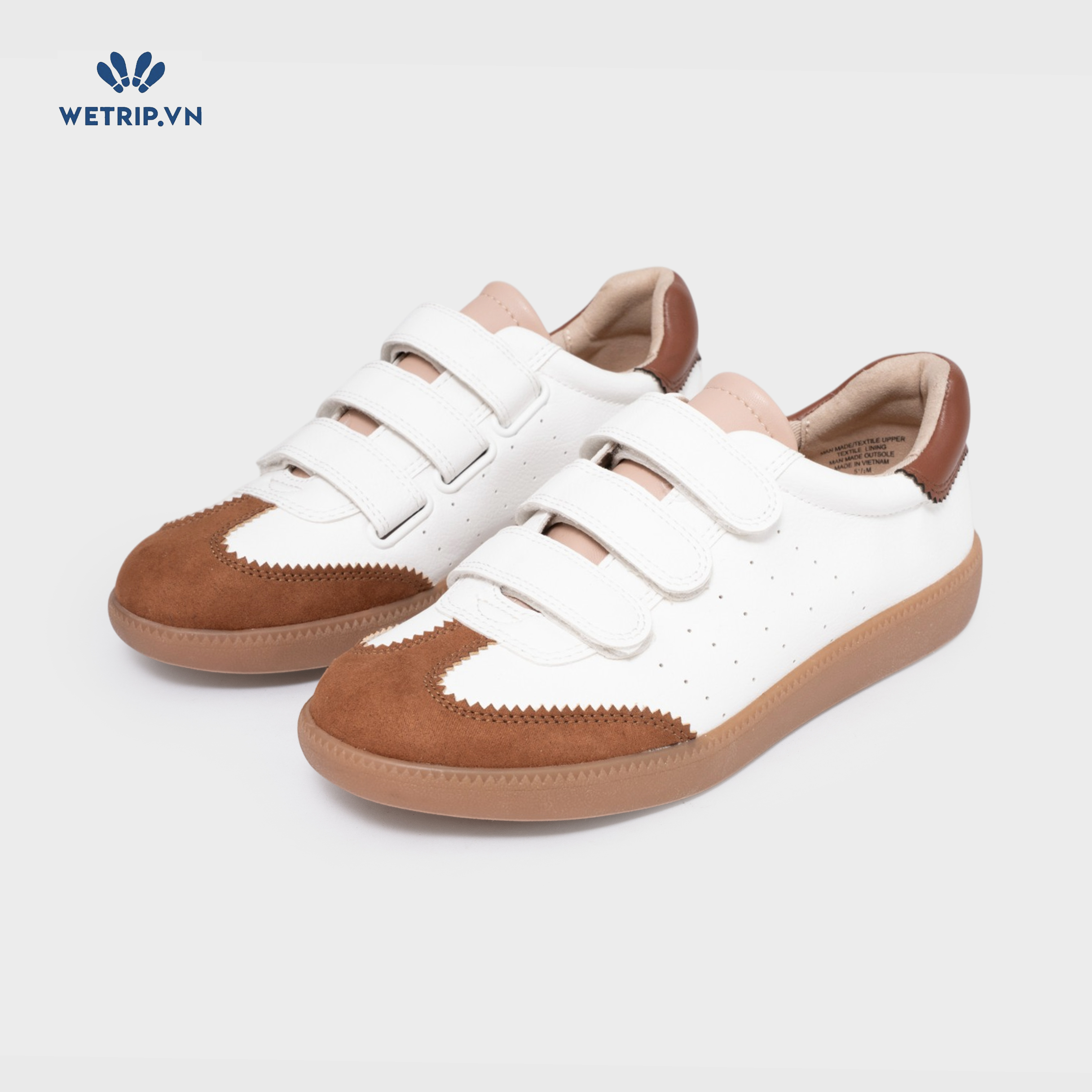 Sneakers Loft (trắng gót nâu, đế nâu) Mã SN-LOFT-002-B