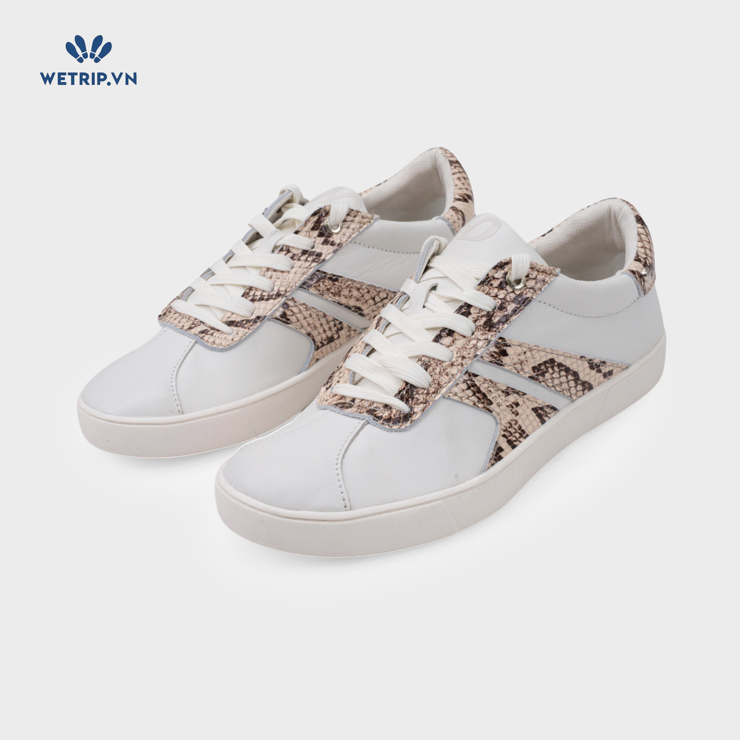 Sneakers Naturalizer (Da trắng, phối da rắn) Mã SN-NL-027-N