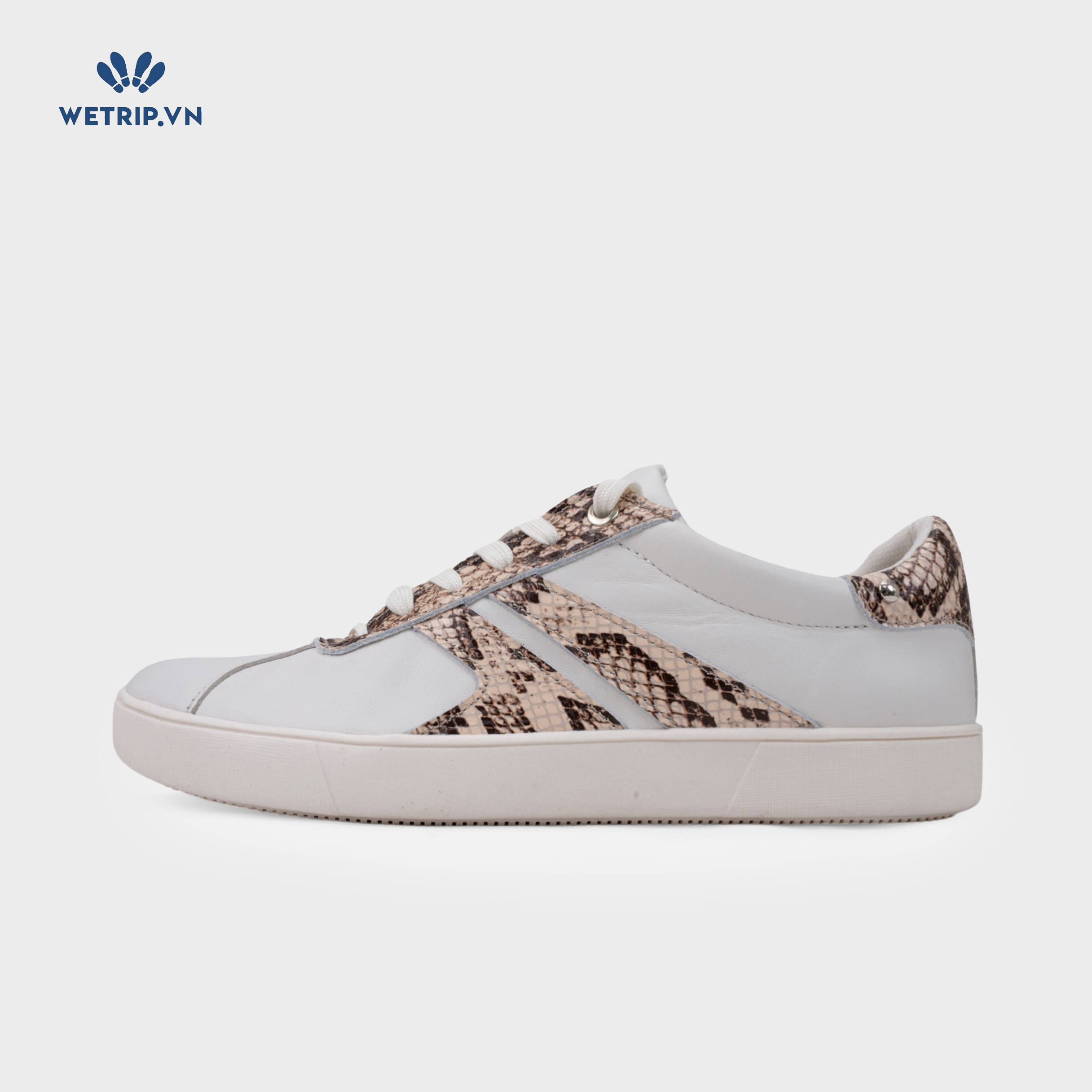 Sneakers Naturalizer (Da trắng, phối da rắn) Mã SN-NL-027-N
