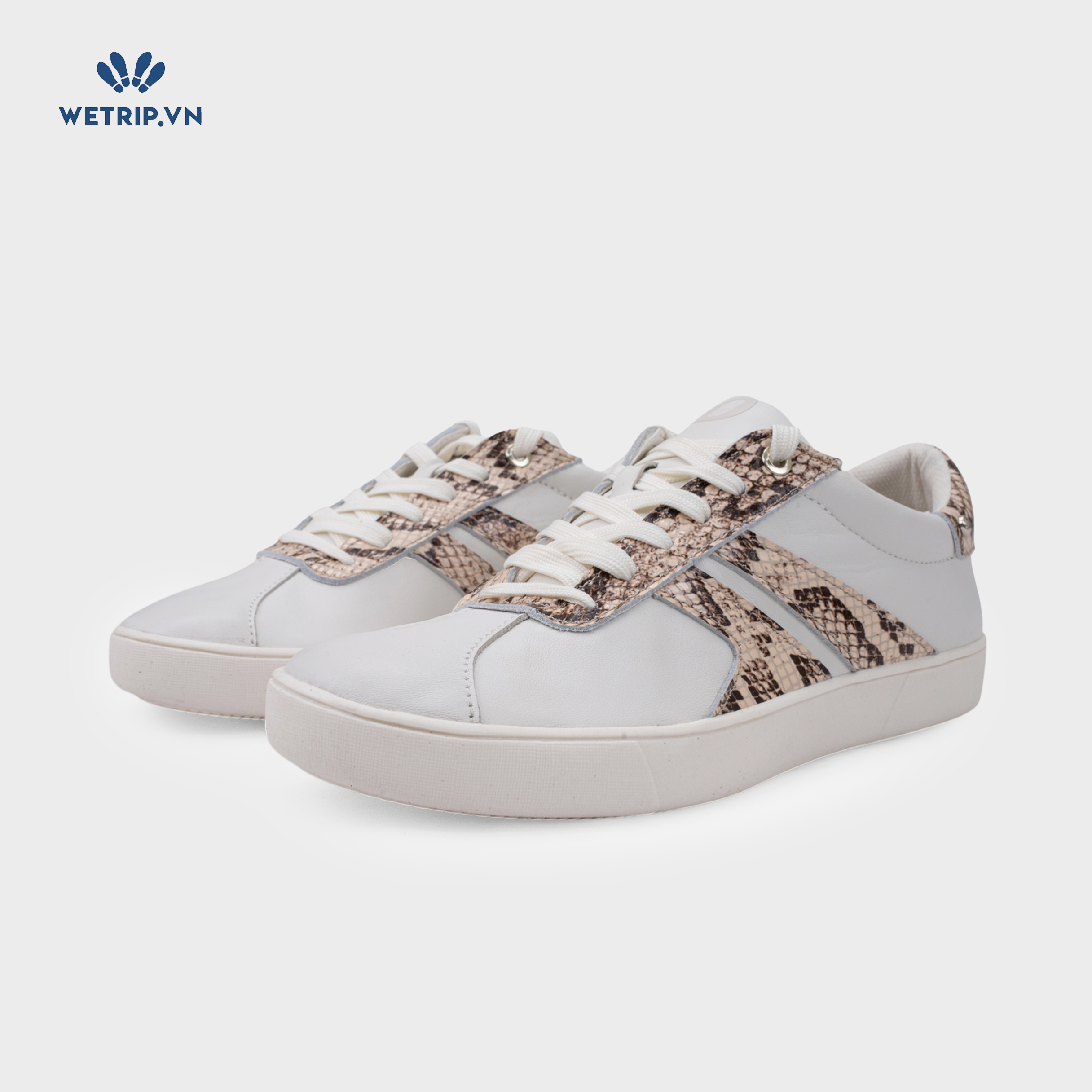 Sneakers Naturalizer (Da trắng, phối da rắn) Mã SN-NL-027-N