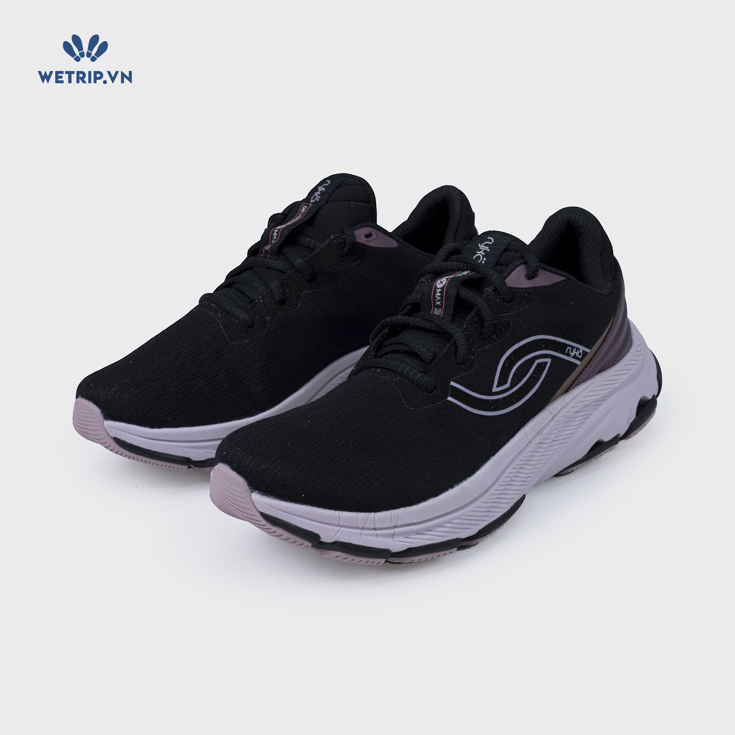 Sneakers RYKA (Đen gót đỏ mận) Mã SN-RYKA-038-A1