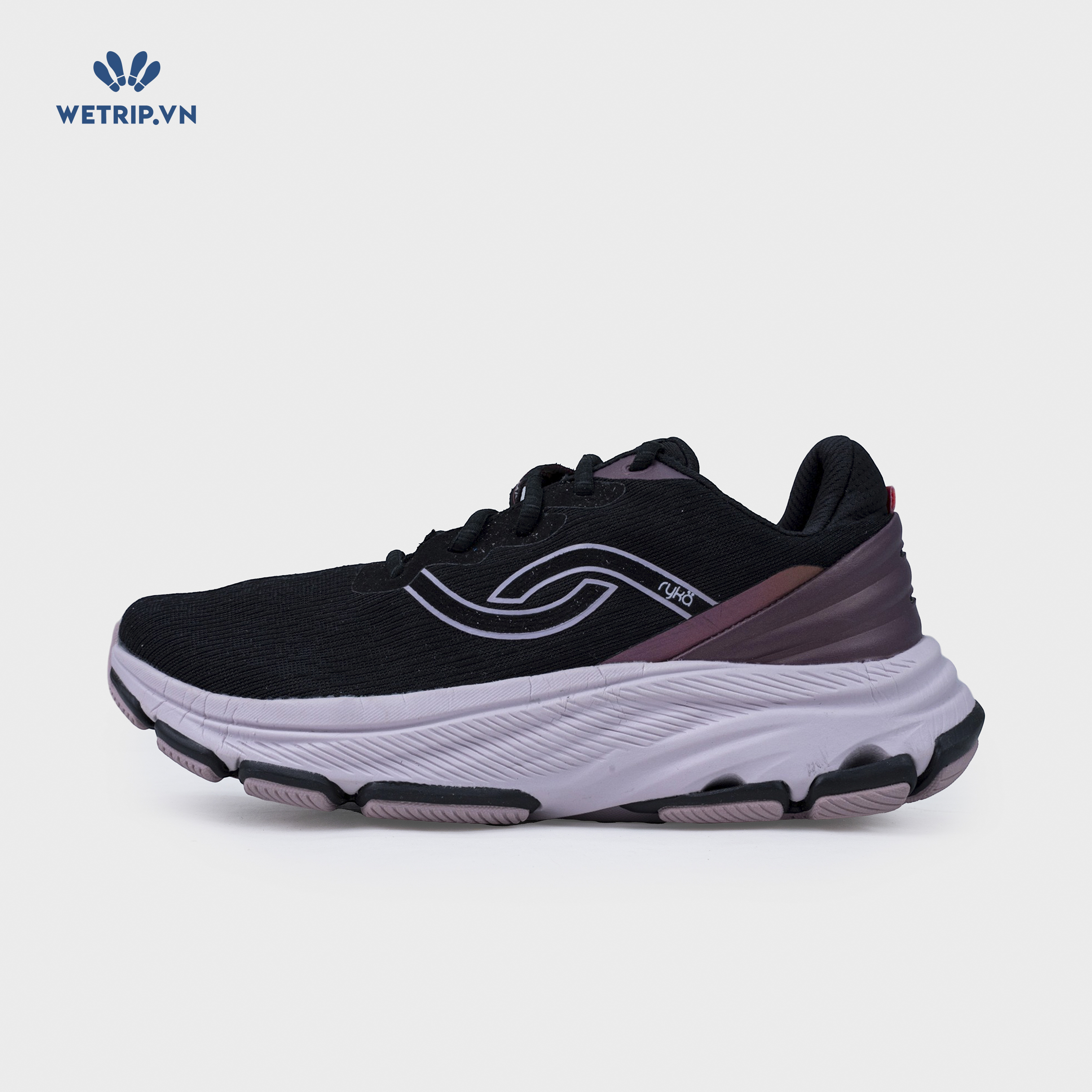 Sneakers RYKA (Đen gót đỏ mận) Mã SN-RYKA-038-A1