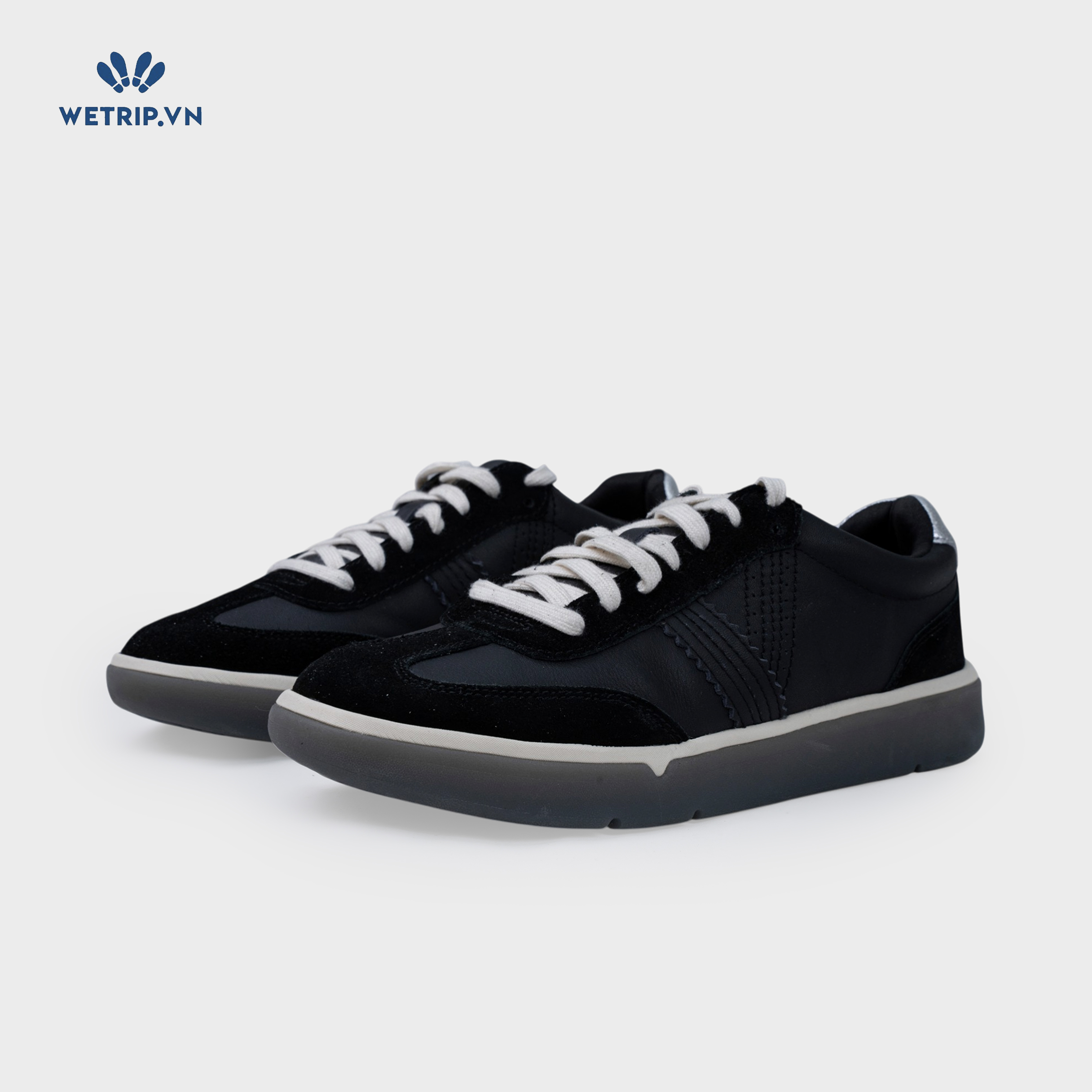 Sneakers Vionic (Da đen, gót bạc) Mã SN-VINIC-039-A