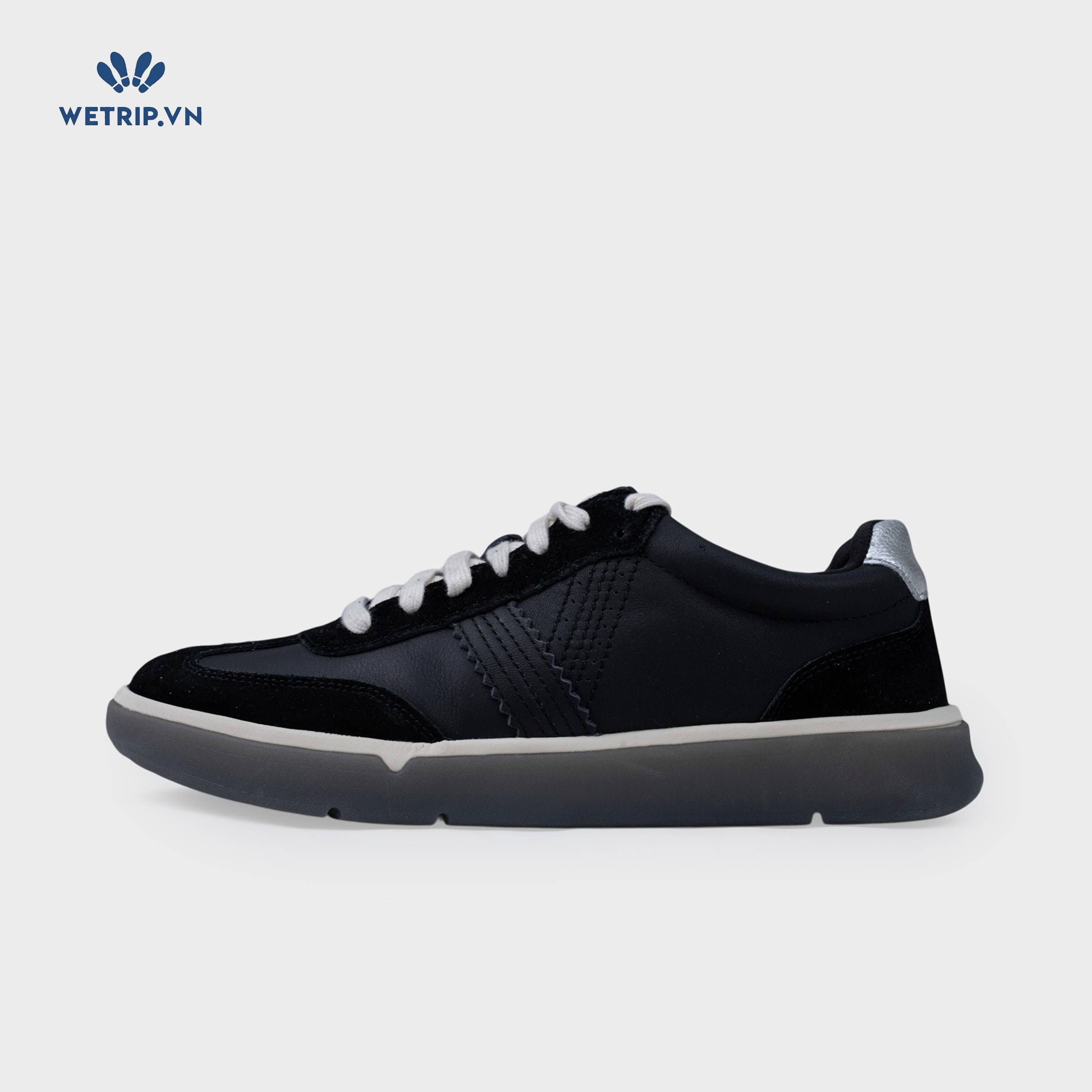 Sneakers Vionic (Da đen, gót bạc) Mã SN-VINIC-039-A