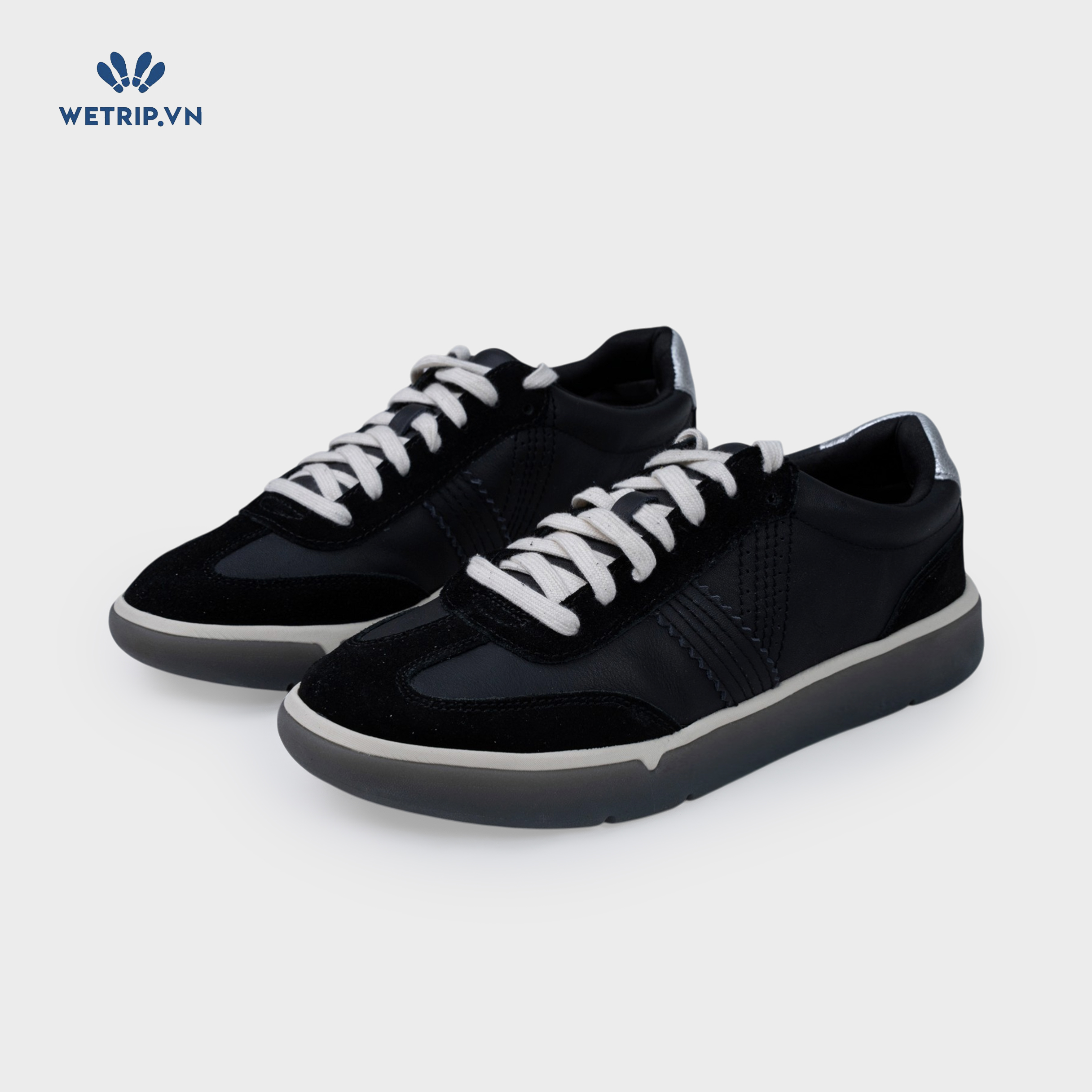 Sneakers Vionic (Da đen, gót bạc) Mã SN-VINIC-039-A