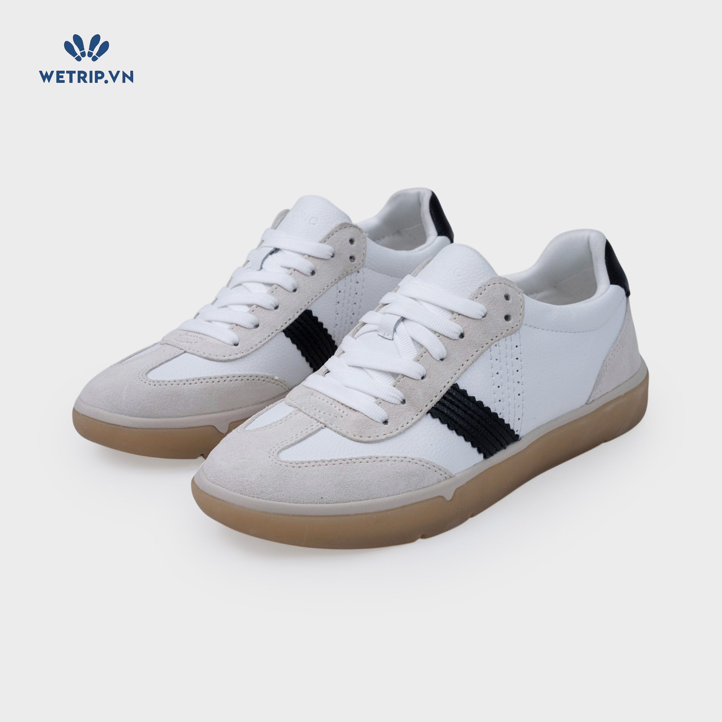Sneakers Vionic (Da kem phối đen, đế nâu) Mã SN-VINIC-039-B