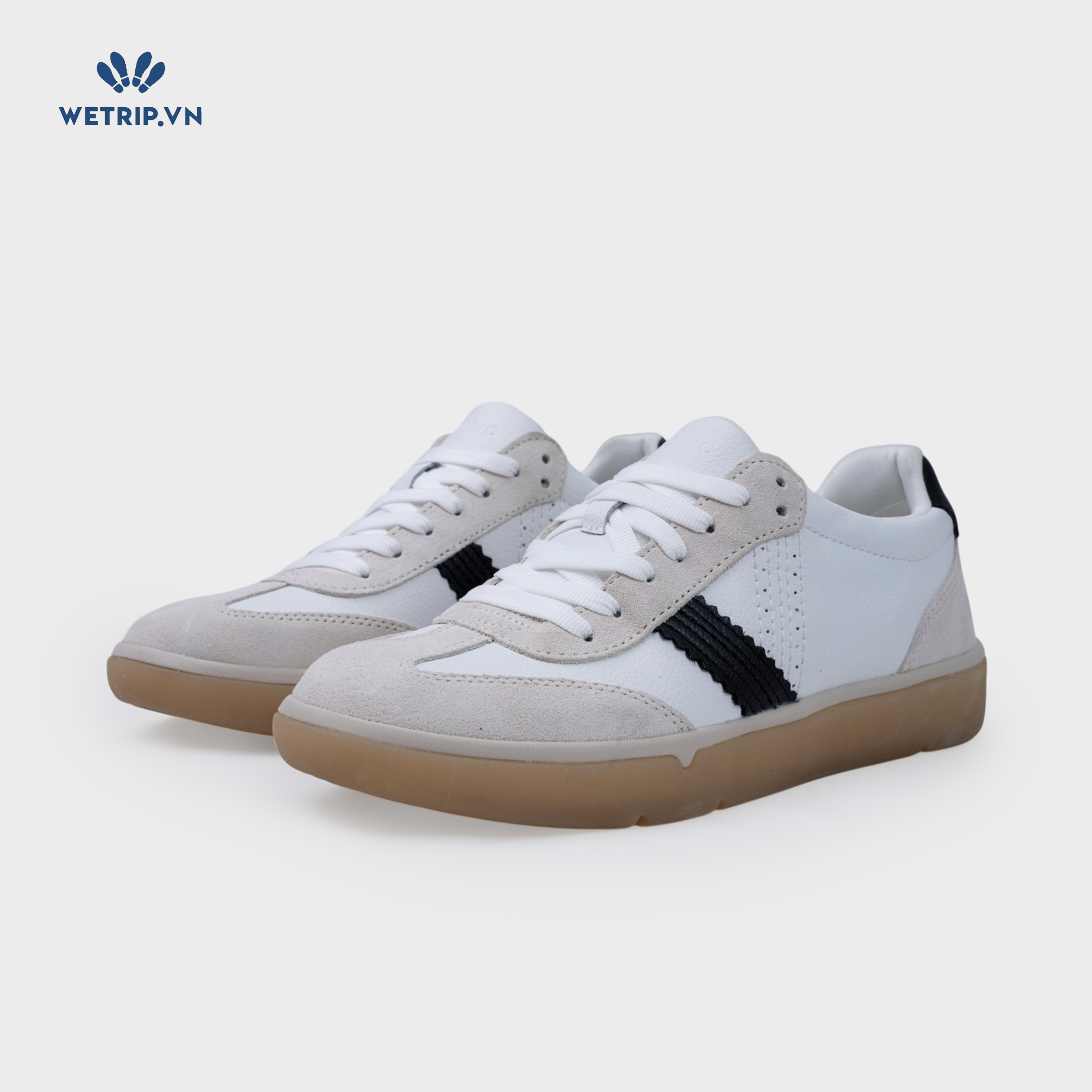 Sneakers Vionic (Da kem phối đen, đế nâu) Mã SN-VINIC-039-B
