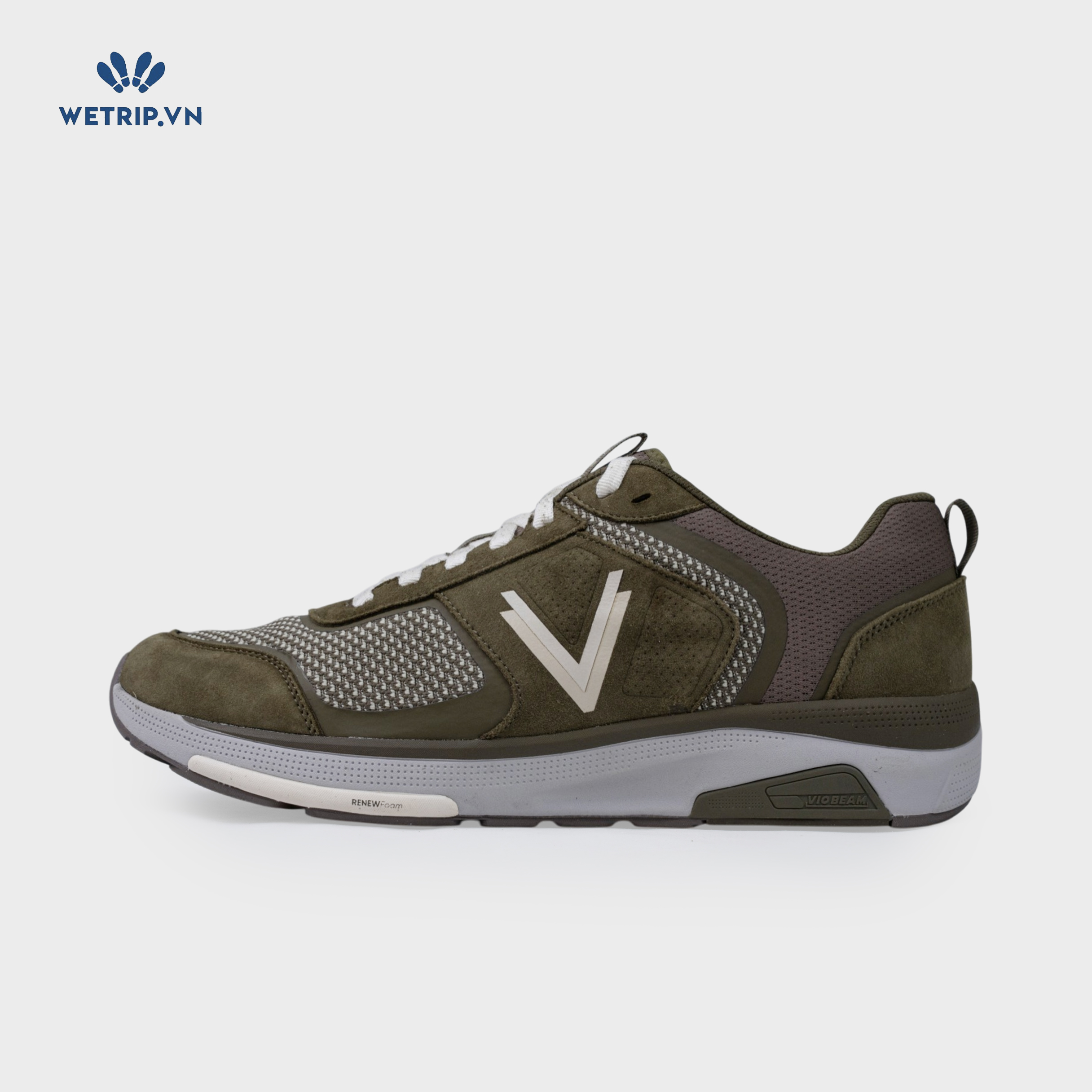 Sneakers Vionic (Da lộn phối lưới, xanh rêu) Mã SN-VINIC-027-I
