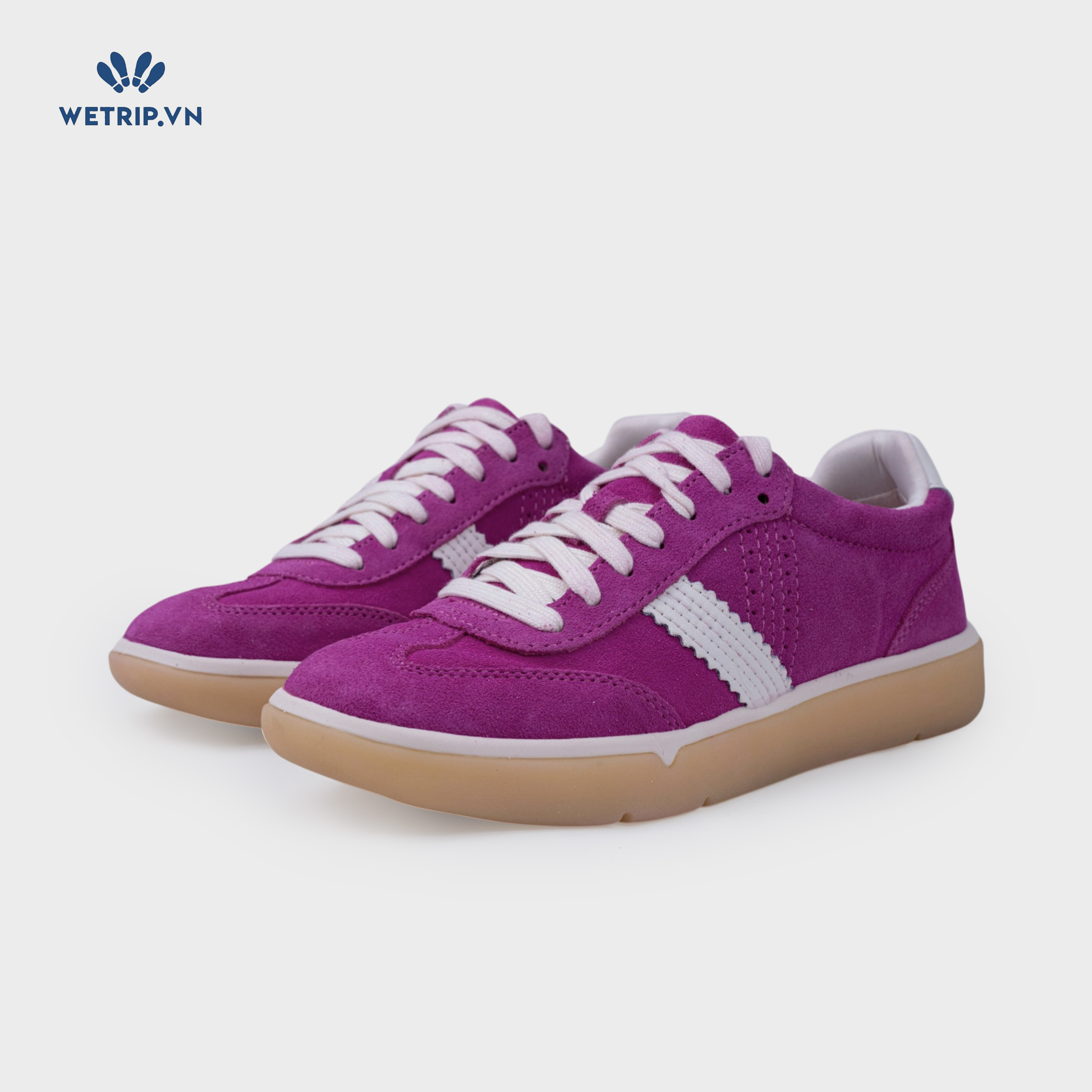 Sneakers Vionic (Da lộn, tím gót trắng) Mã SN-VINIC-039-E