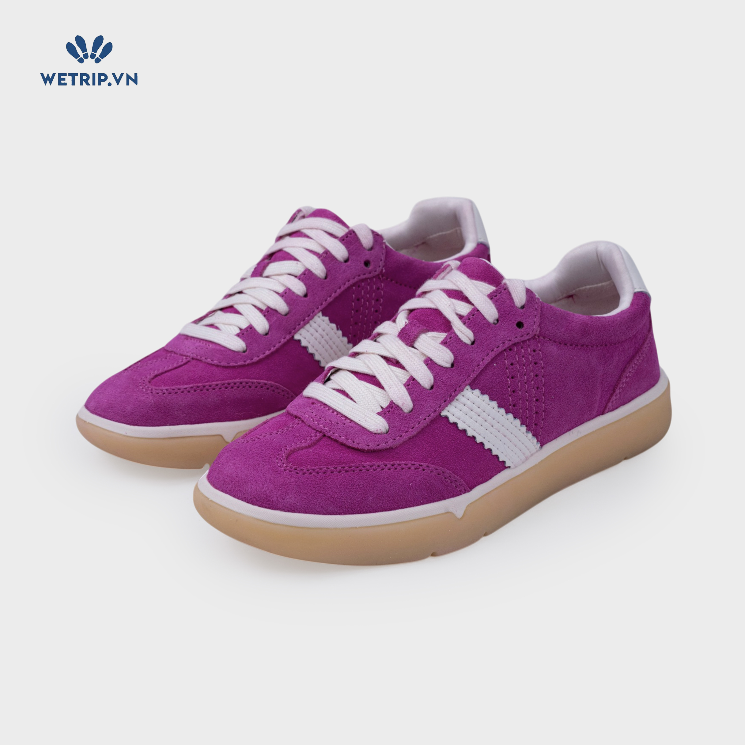 Sneakers Vionic (Da lộn, tím gót trắng) Mã SN-VINIC-039-E