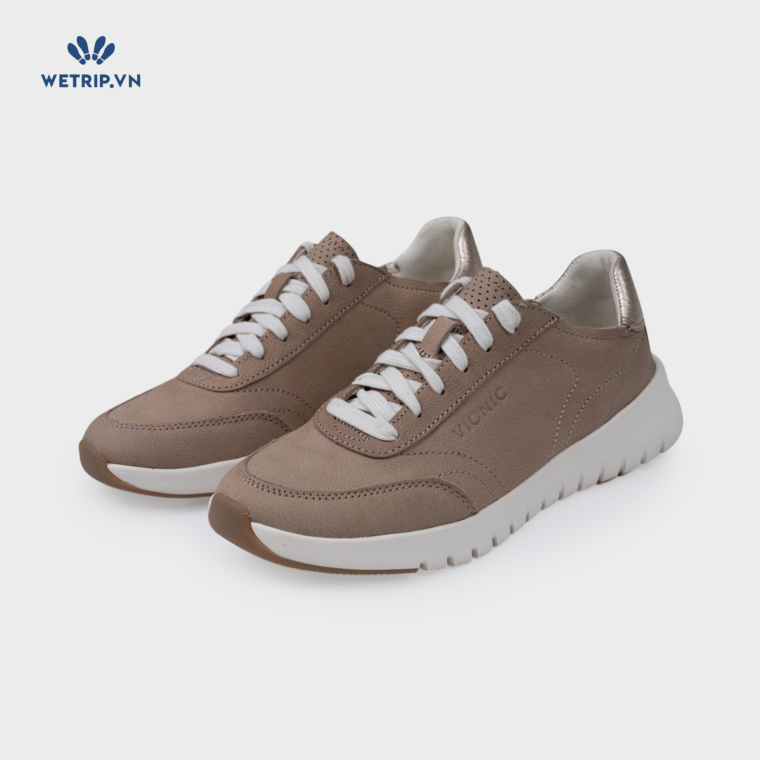 Sneakers Vionic (Da nâu đế trắng) Mã SN-VINIC-036-A