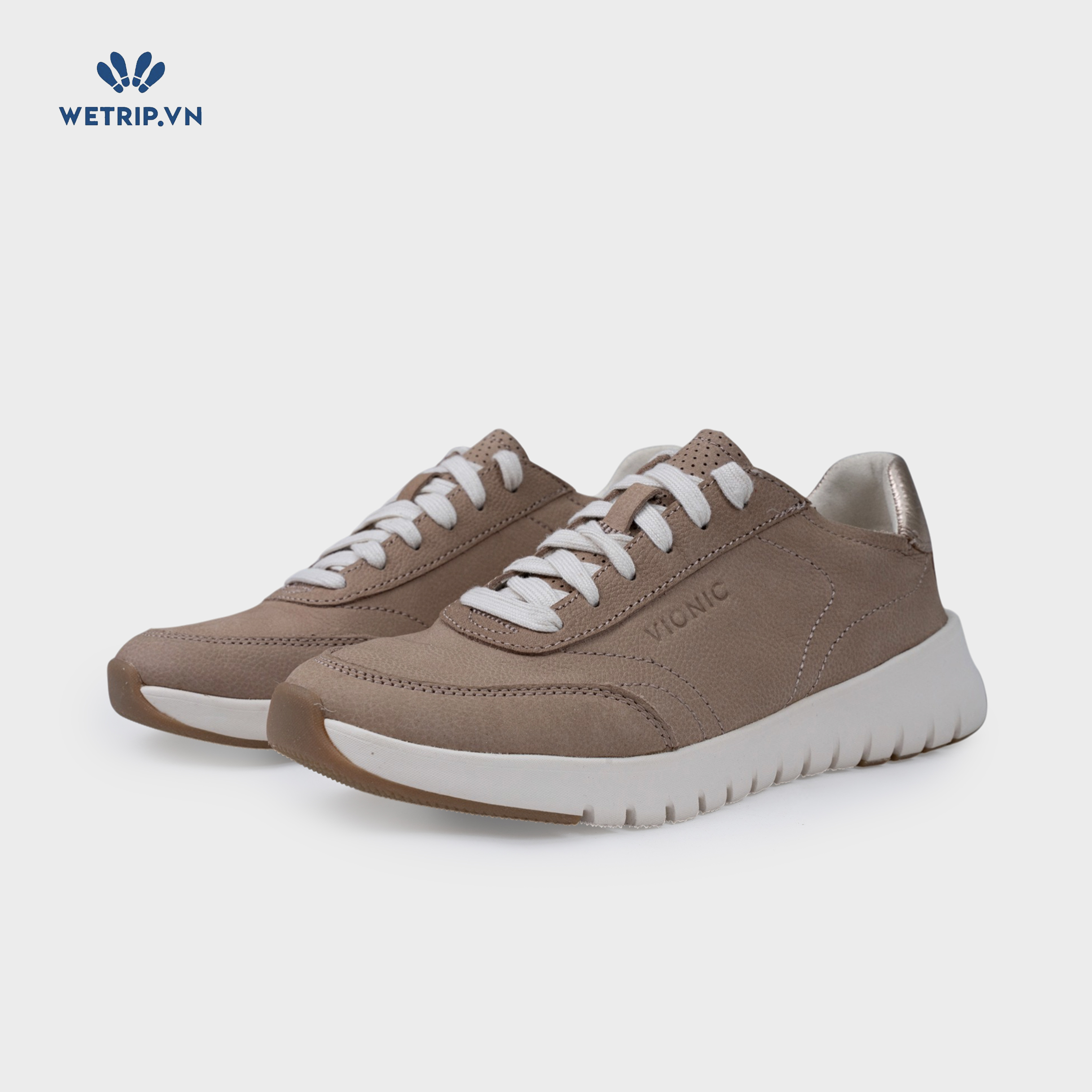 Sneakers Vionic (Da nâu đế trắng) Mã SN-VINIC-036-A