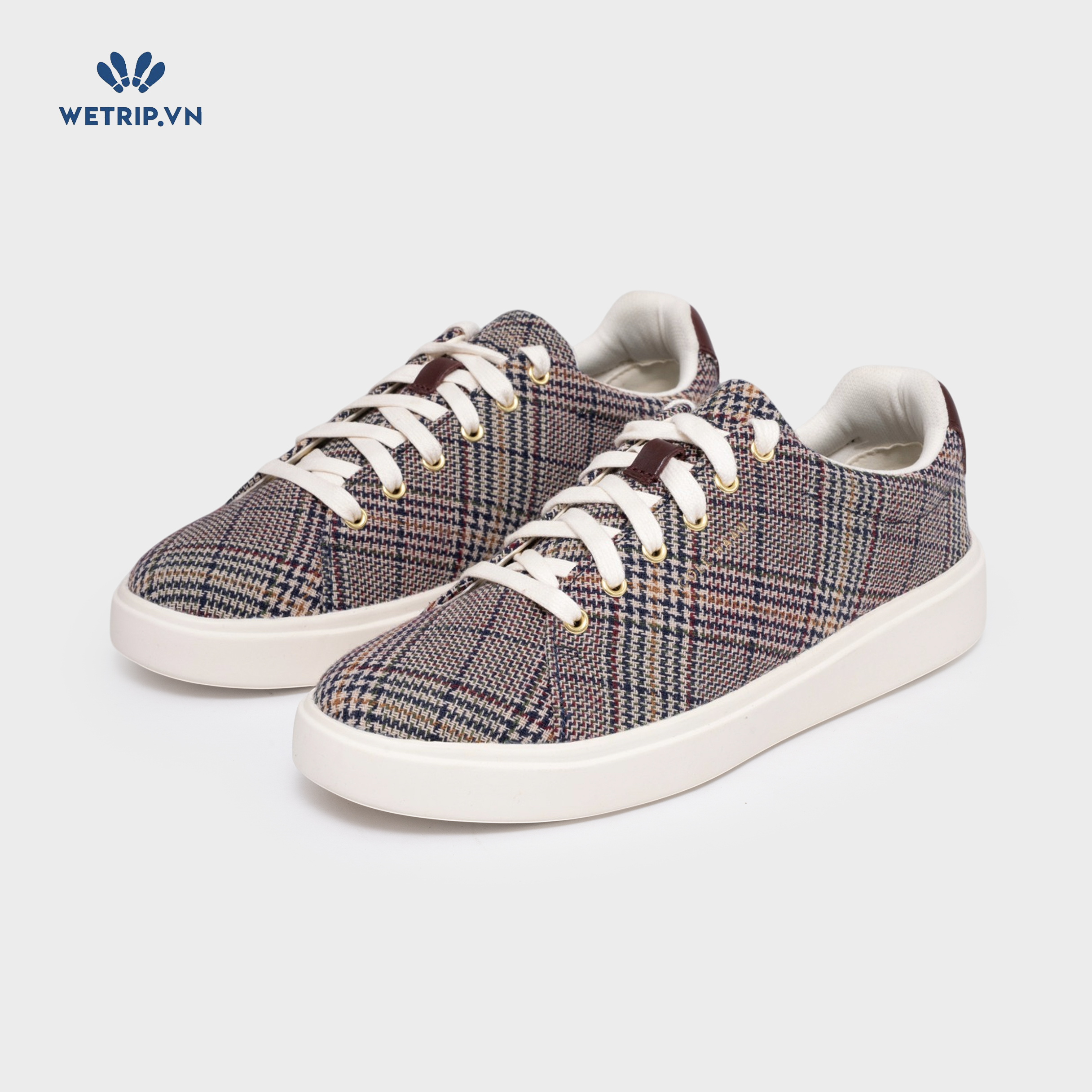 Sneakers We_ColeHaan (vải kẻ, nâu) (Mã) SN-COHA-056-A
