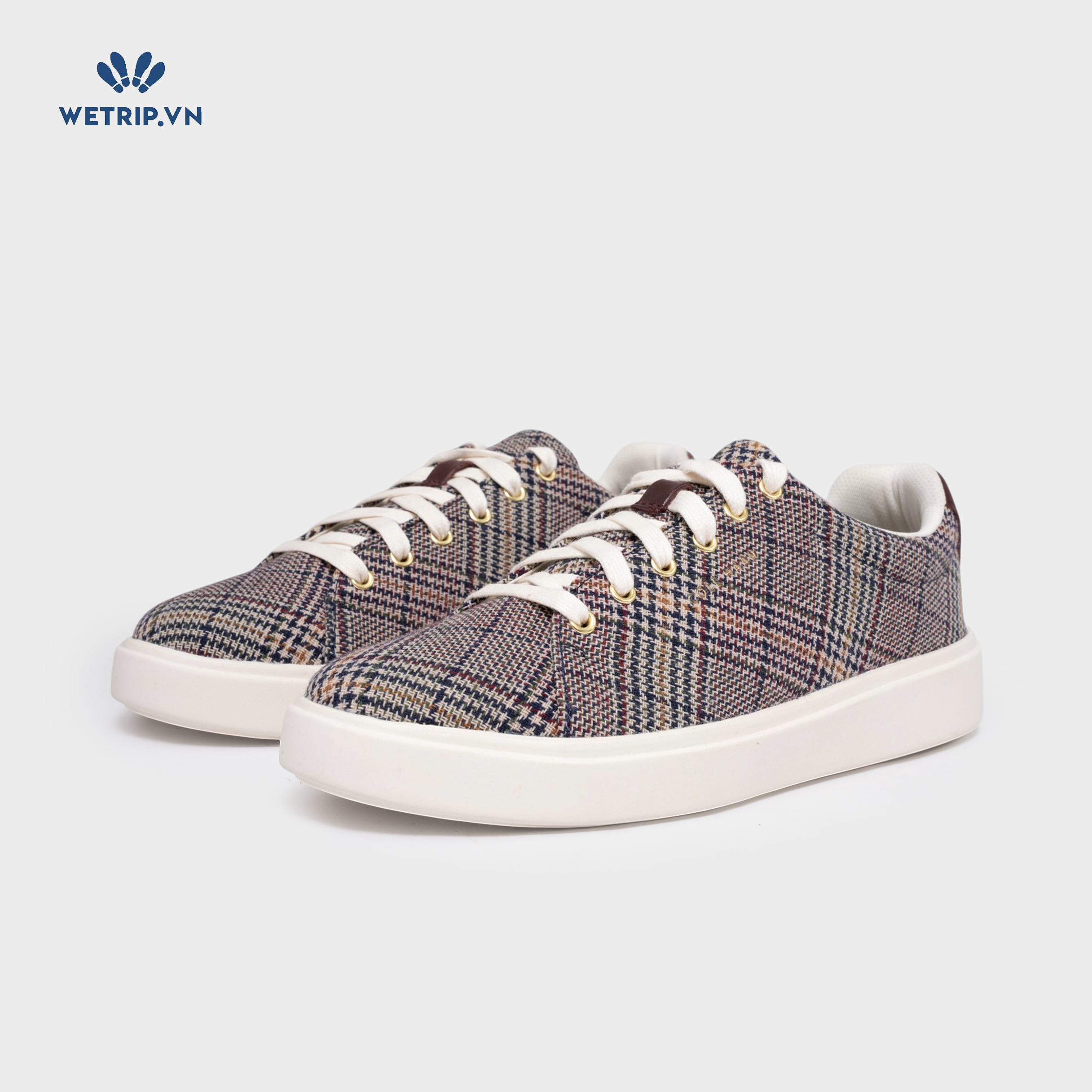 Sneakers We_ColeHaan (vải kẻ, nâu) (Mã) SN-COHA-056-A