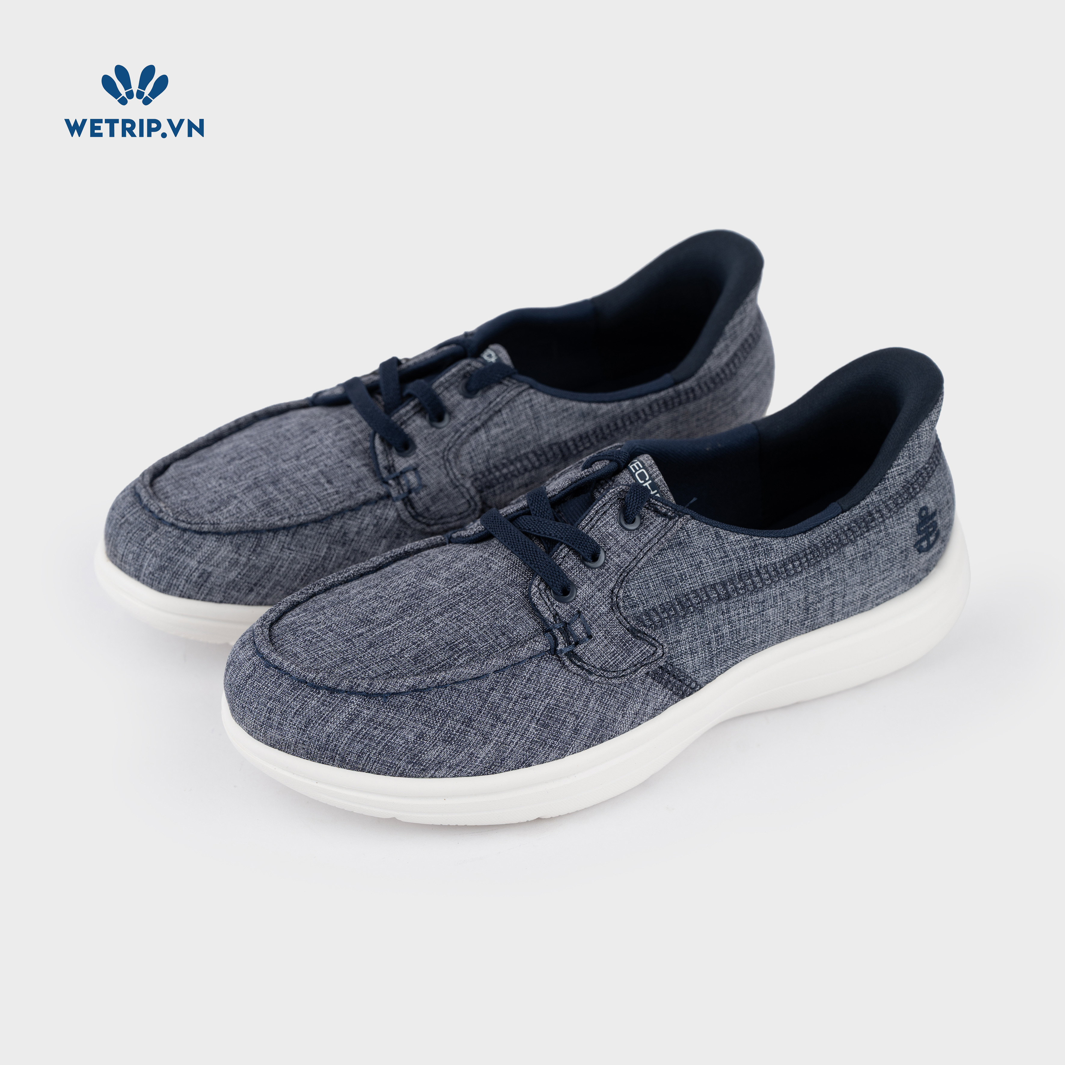 Sneakers We_SKE (Vải ghi xanh, đế trắng) Mã GL-SKE-019-A