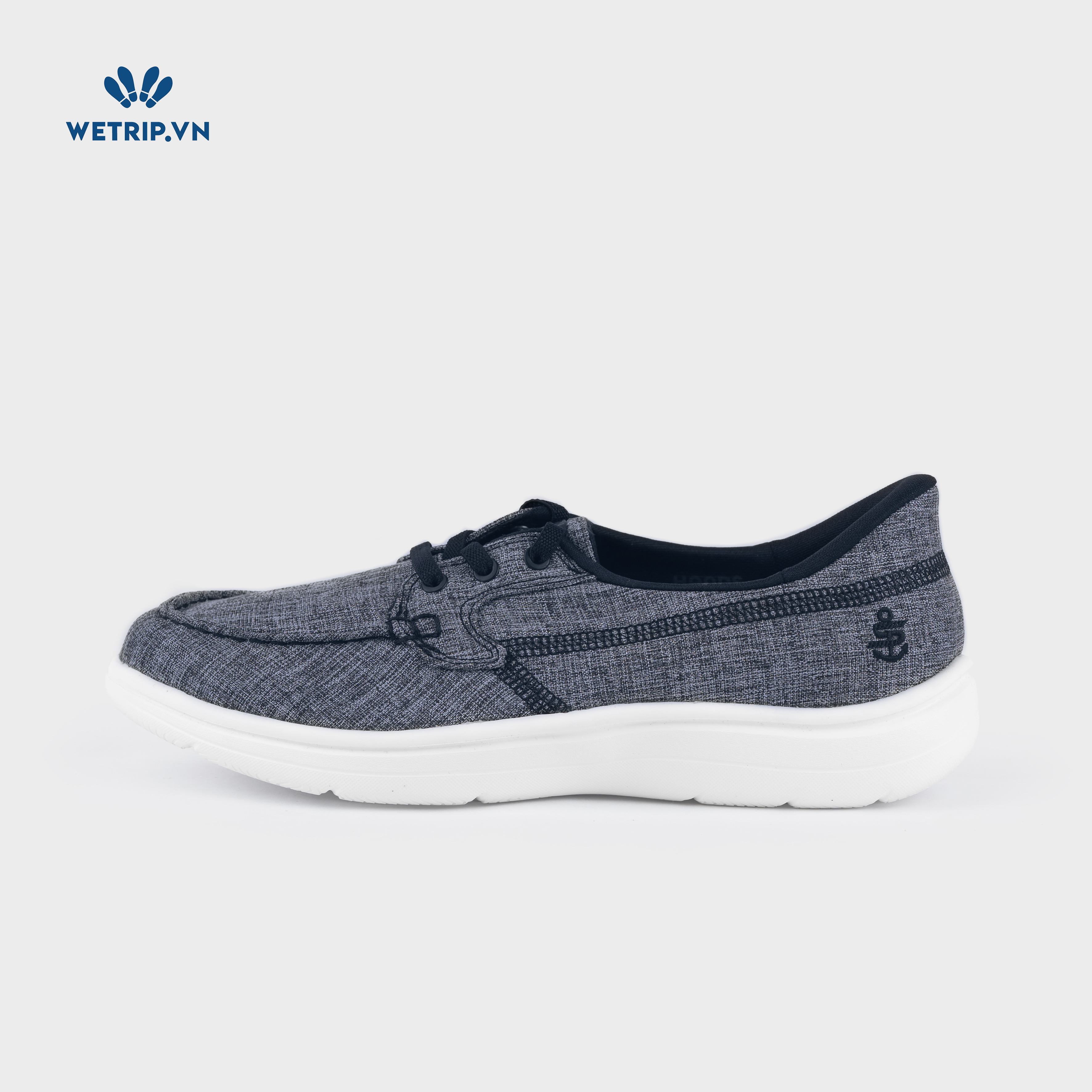 Sneakers We_SKE (Vải ghi xanh, đế trắng) Mã GL-SKE-019-A