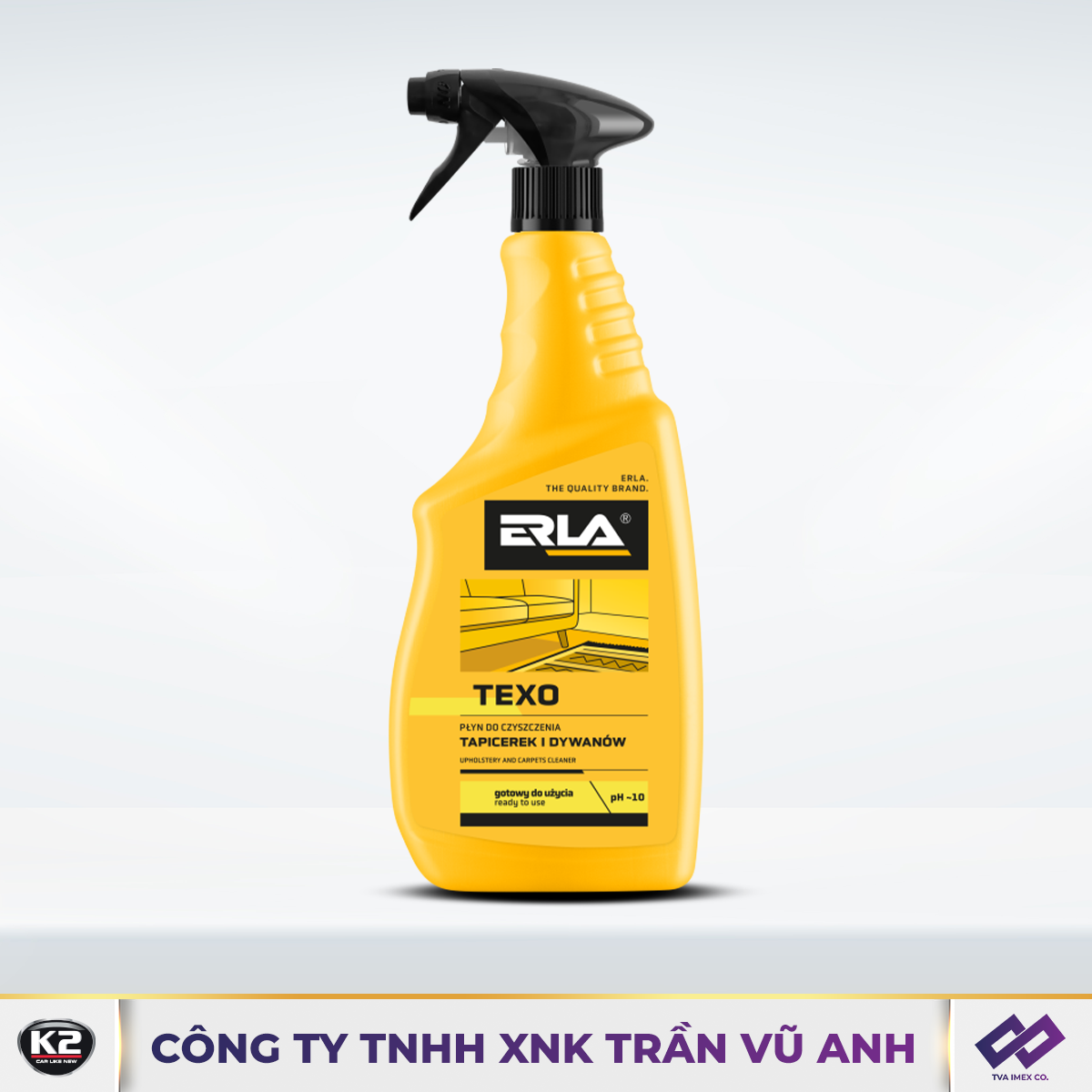 ERLA TEXO 750ML - CHẤT TẨY RỬA CHUYÊN DỤNG CHO BỀ MẶT CHẤT LIỆU VẢI VÀ DA