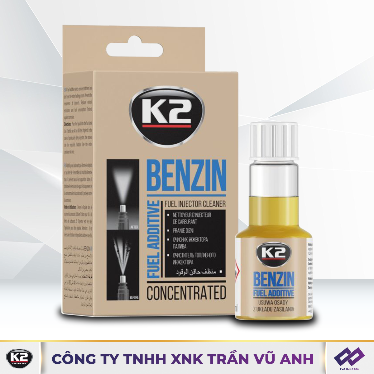 K2 BENZIN 50ML - VỆ SINH KIM XĂNG - K5