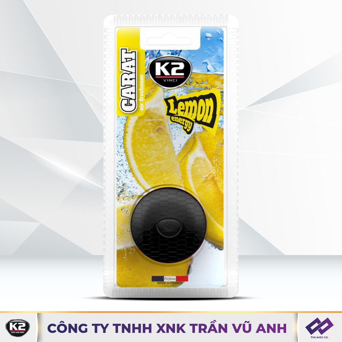 K2 CARAT LEMON ENERGY - TINH DẦU TREO TRÊN ĐIỀU HÒA XE HƠI HƯƠNG CHANH - K8