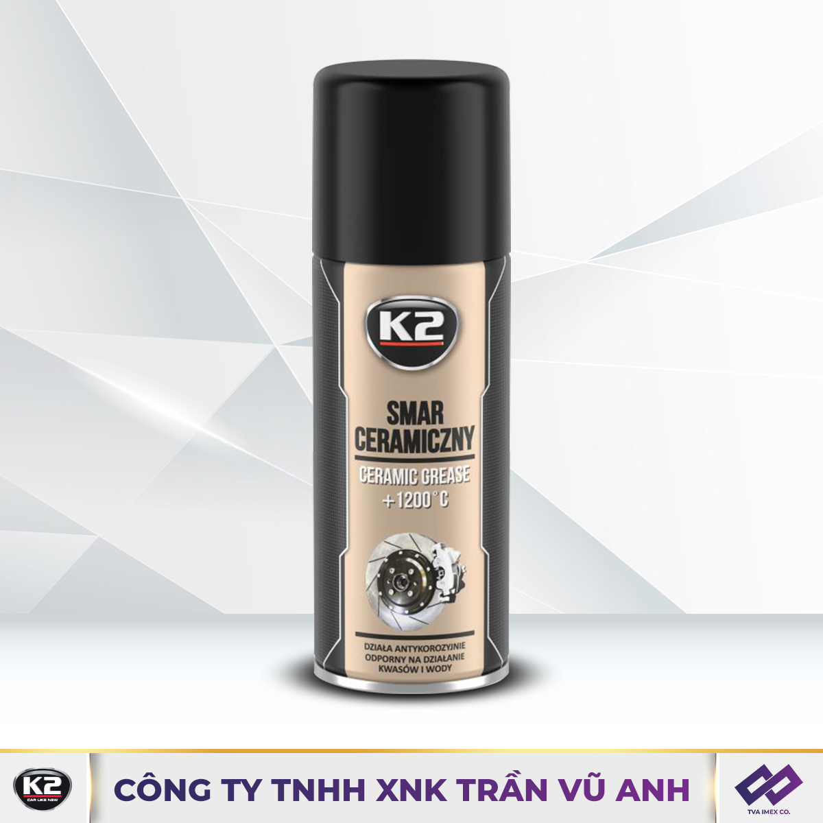 K2 CERAMIC GREASE 400 ML - CHAI XỊT MỠ BÔI TRƠN CHỊU NHIỆT LÊN ĐẾN 1.200°C - K90