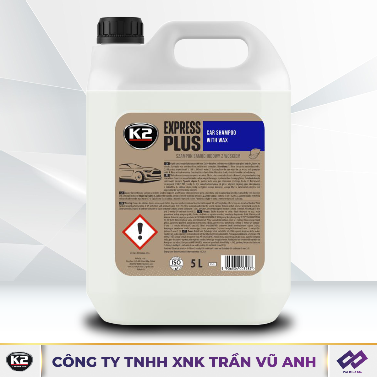 K2 EXPRESS PLUS 5L - DUNG DỊCH RỬA XE ĐẬM ĐẶC - K45