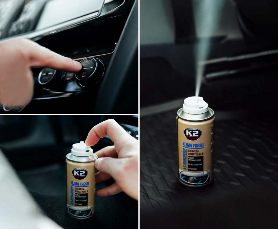 K2 KLIMA FRESH LEMON 150ML - CHAI XỊT KHỬ MÙI MÁY LẠNH Ô TÔ HƯƠNG CHANH - K15