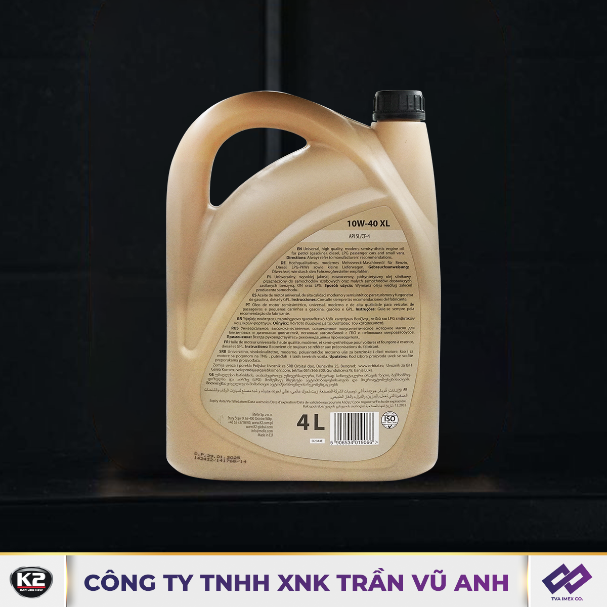 K2 MOTOR OIL 10W-40 SL 4L - NHỚT XE HƠI - K99