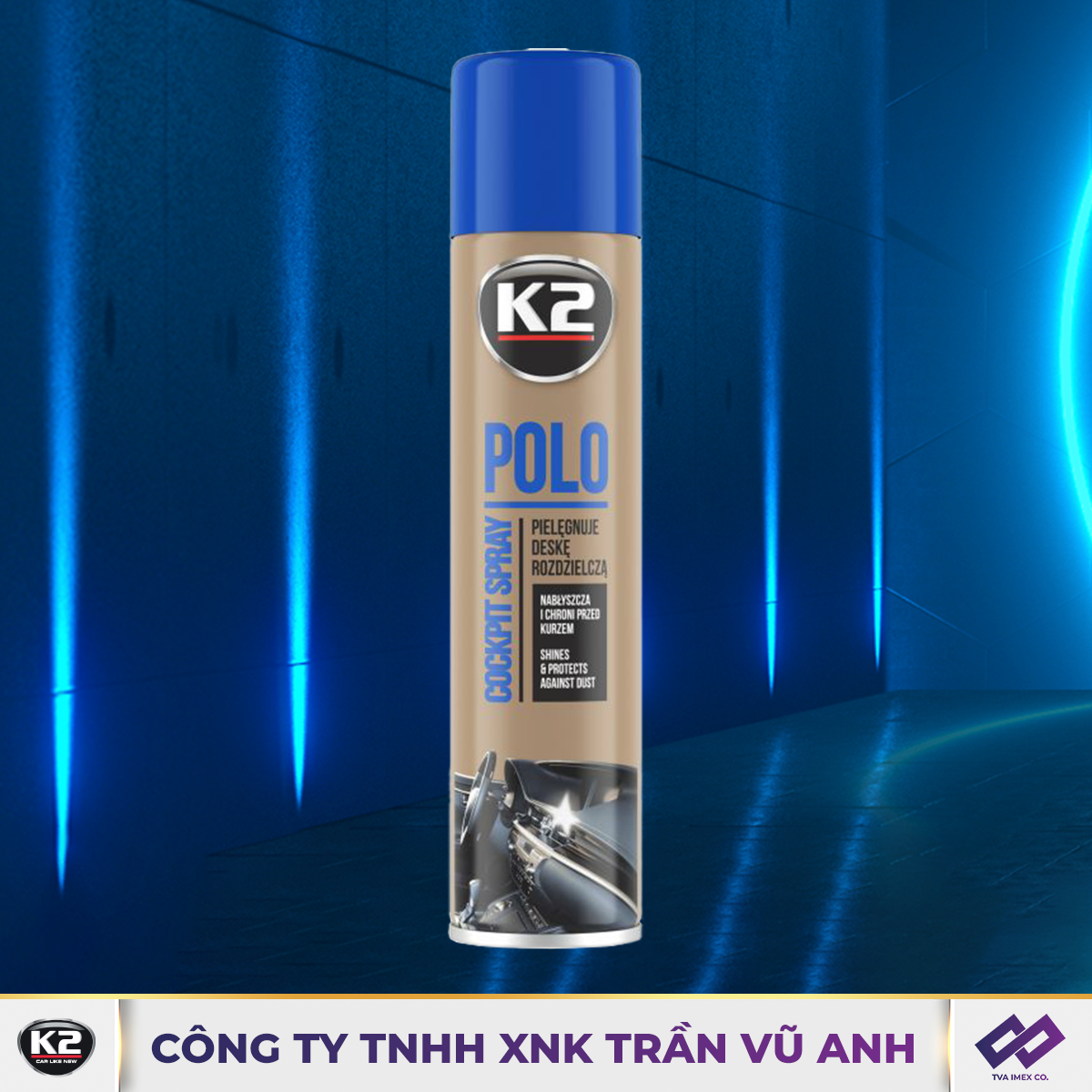 K2 POLO COCKPIT 300ML - CHAI VỆ SINH NỘI THẤT XE HƯƠNG LAVENDER - K51