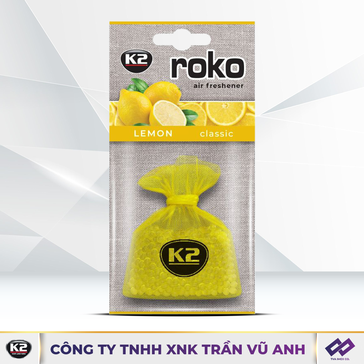 K2 ROKO LEMON 20G - TÚI THƠM HƯƠNG CHANH TREO Ô TÔ - K20