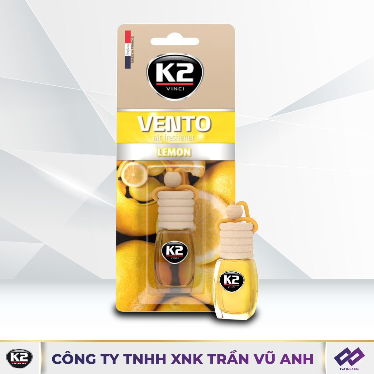 K2 VENTO LEMON - TINH DẦU TREO XE HƠI MÙI CHANH - K28