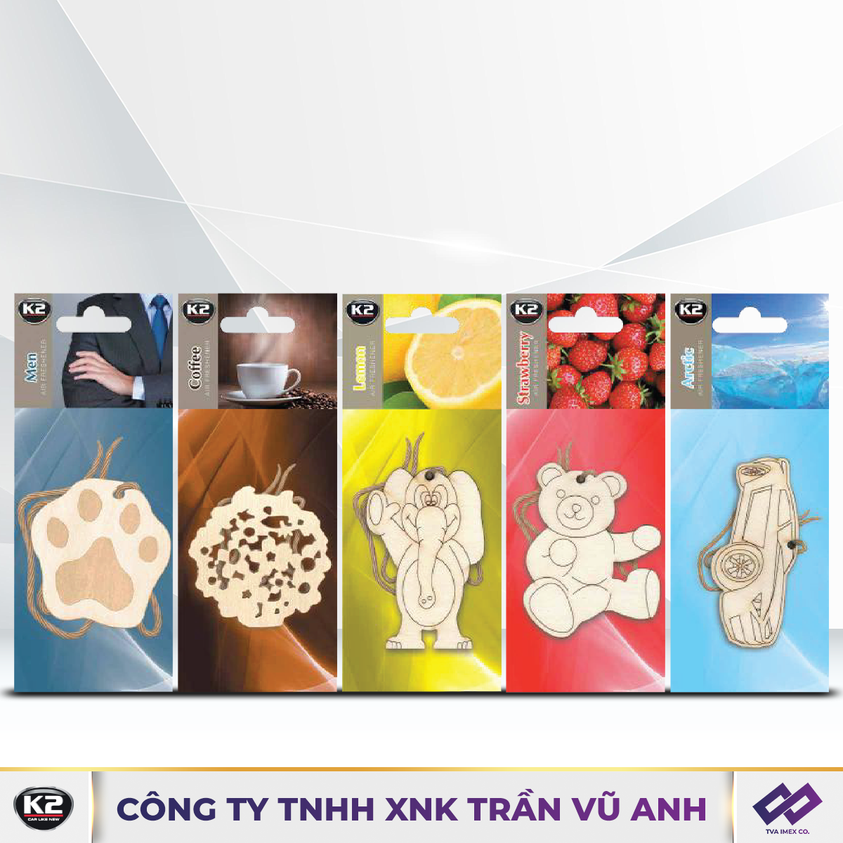K2 WOODY MIX - TẤM GỖ THƠM TREO XE NHIỀU MÙI - K64