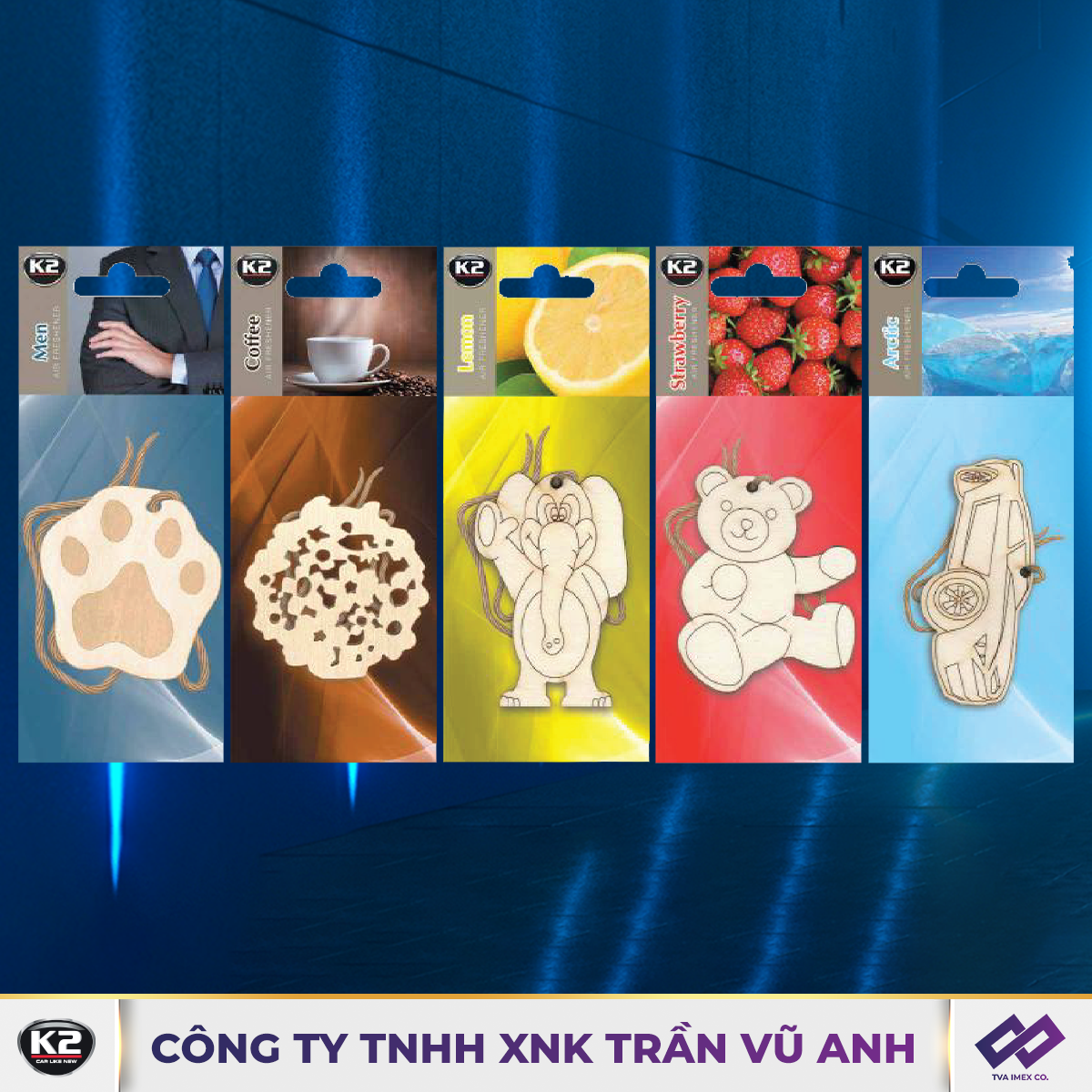 K2 WOODY MIX - TẤM GỖ THƠM TREO XE NHIỀU MÙI - K64