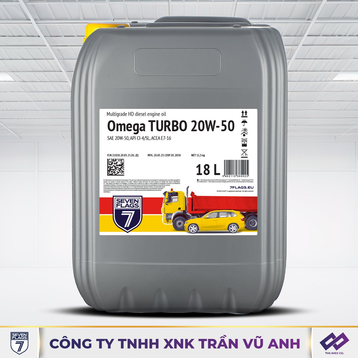 SEVEN FLAGS OMEGA TURBO 20W50 API CI-4 18L