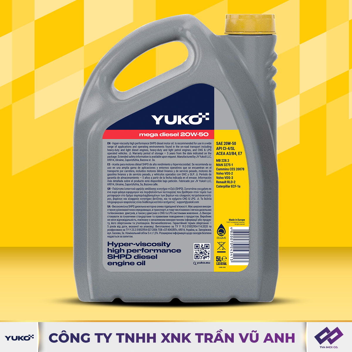 YUKO MEGA DIESEL 20W50 CI-4 5L