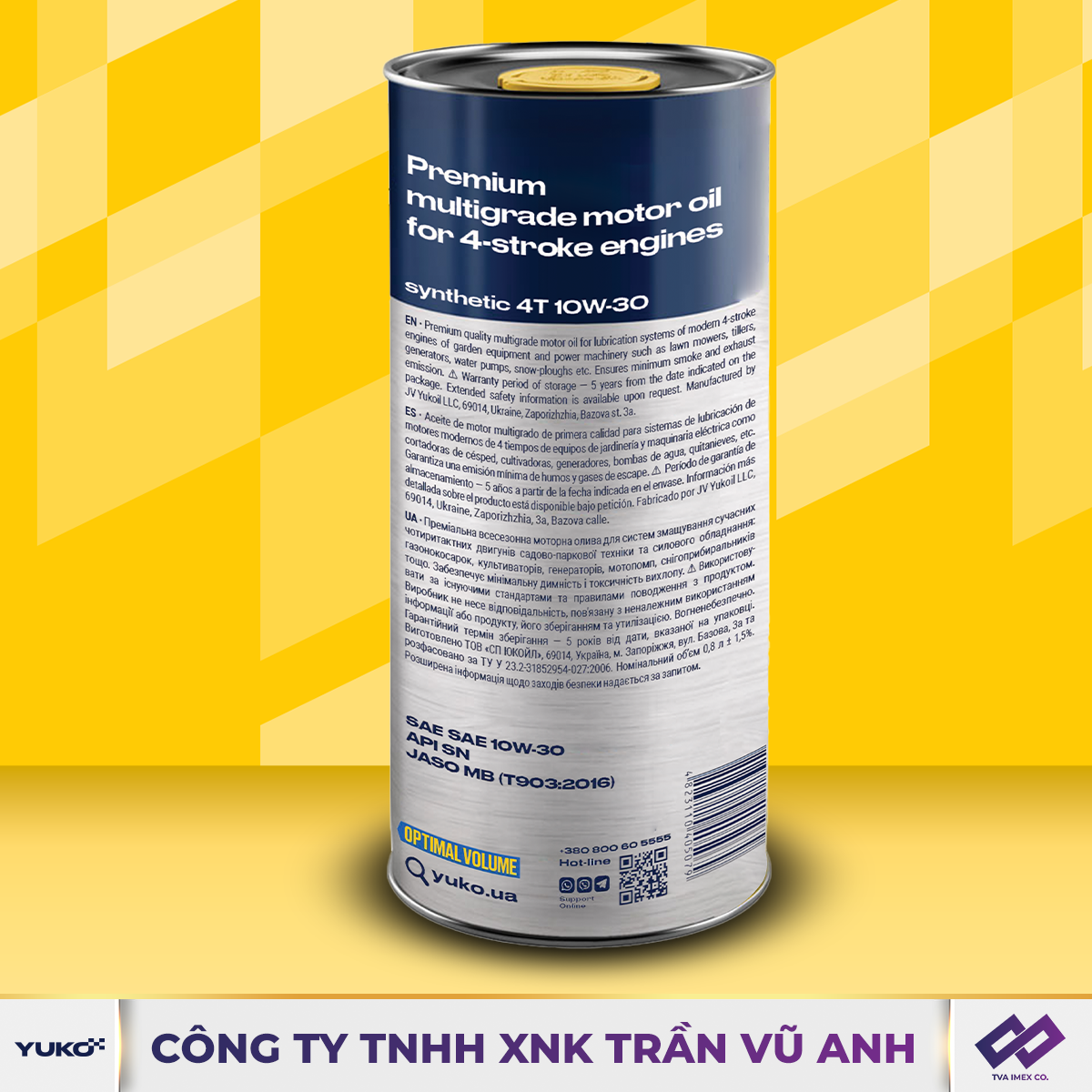YUKO SYNTHETIC 4T 10W30 SN 0.8L