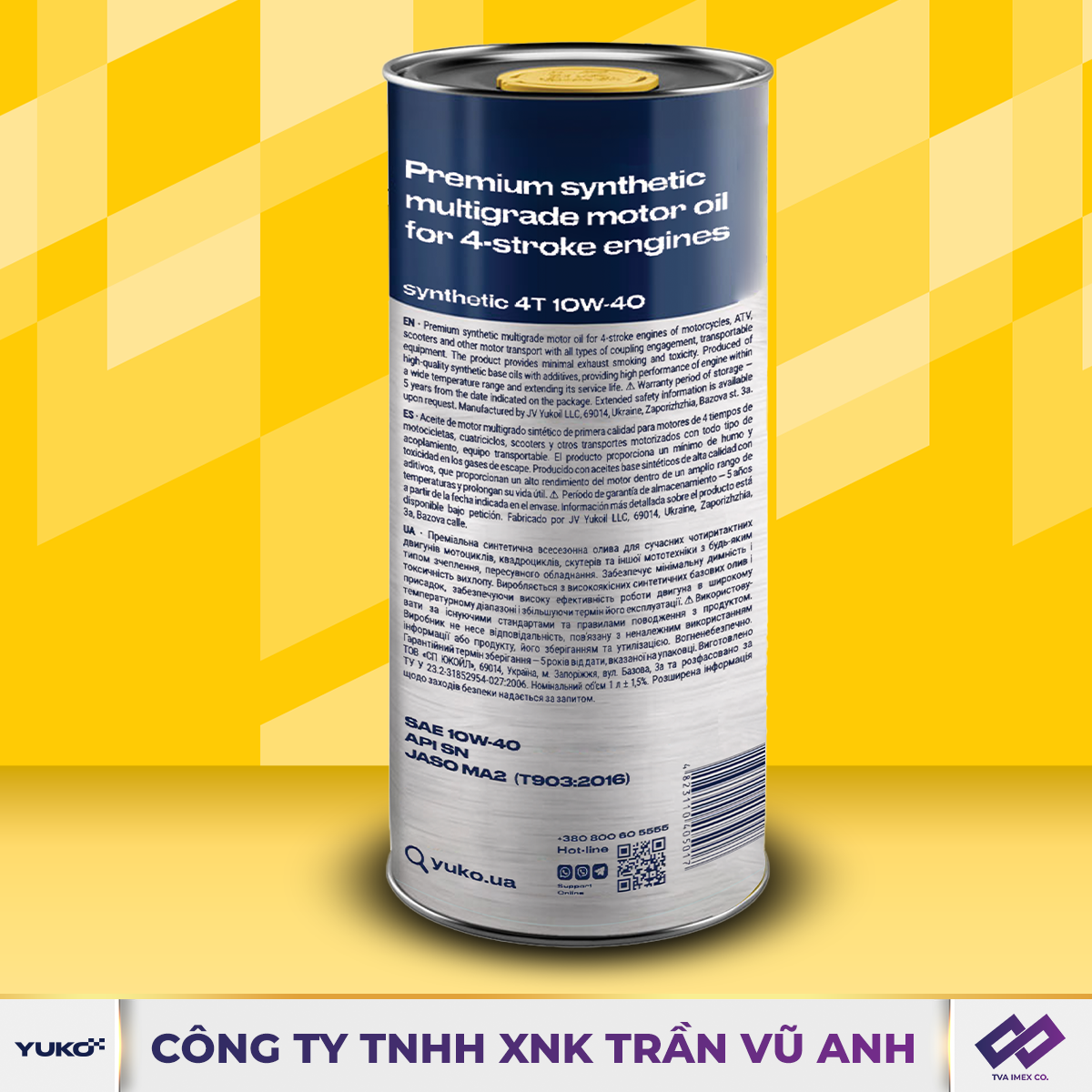 YUKO SYNTHETIC 4T 10W40 SN 1L