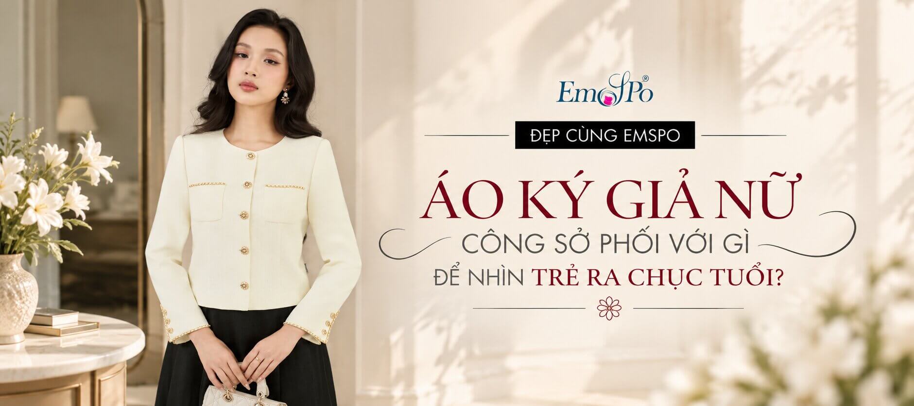 ÁO KÝ GIẢ NỮ CÔNG SỞ PHỐI VỚI GÌ ĐỂ NHÌN TRẺ RA CHỤC TUỔI?