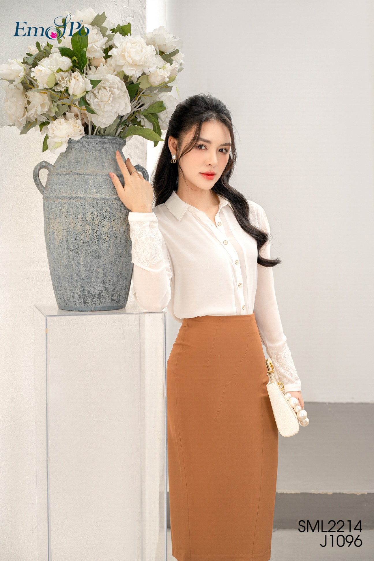 SM cổ đức,cổ tay phối zen,tay nẹp phối chiffon mỏng