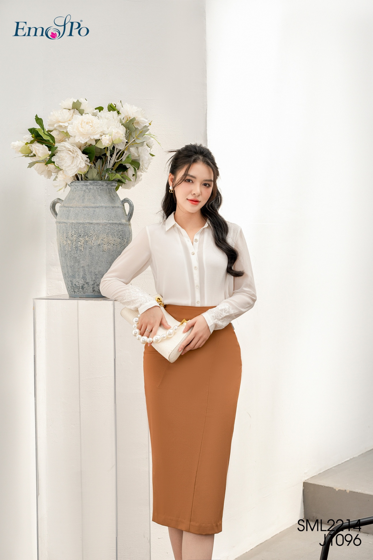 SM cổ đức,cổ tay phối zen,tay nẹp phối chiffon mỏng