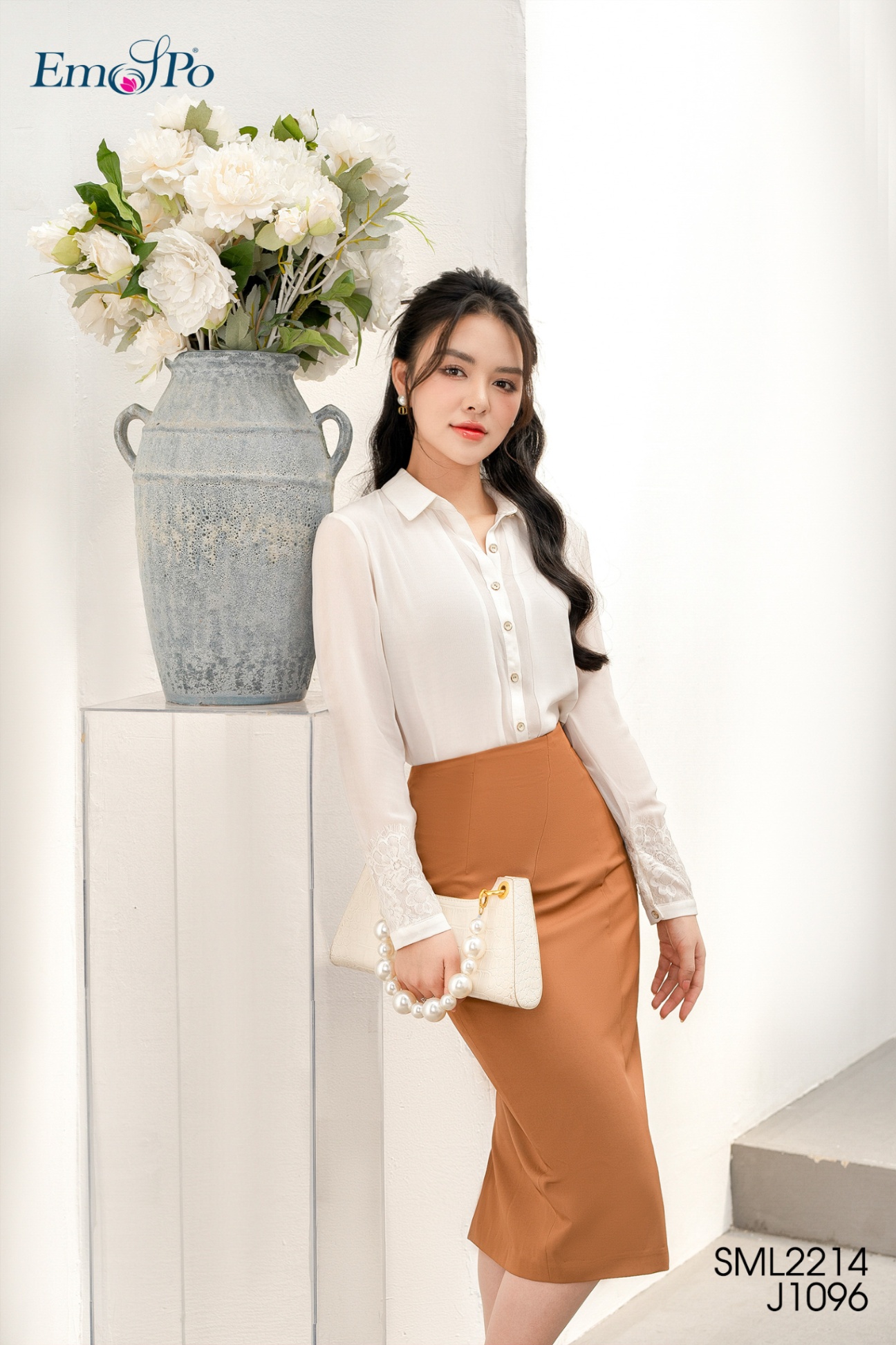 SM cổ đức,cổ tay phối zen,tay nẹp phối chiffon mỏng - Đen - L