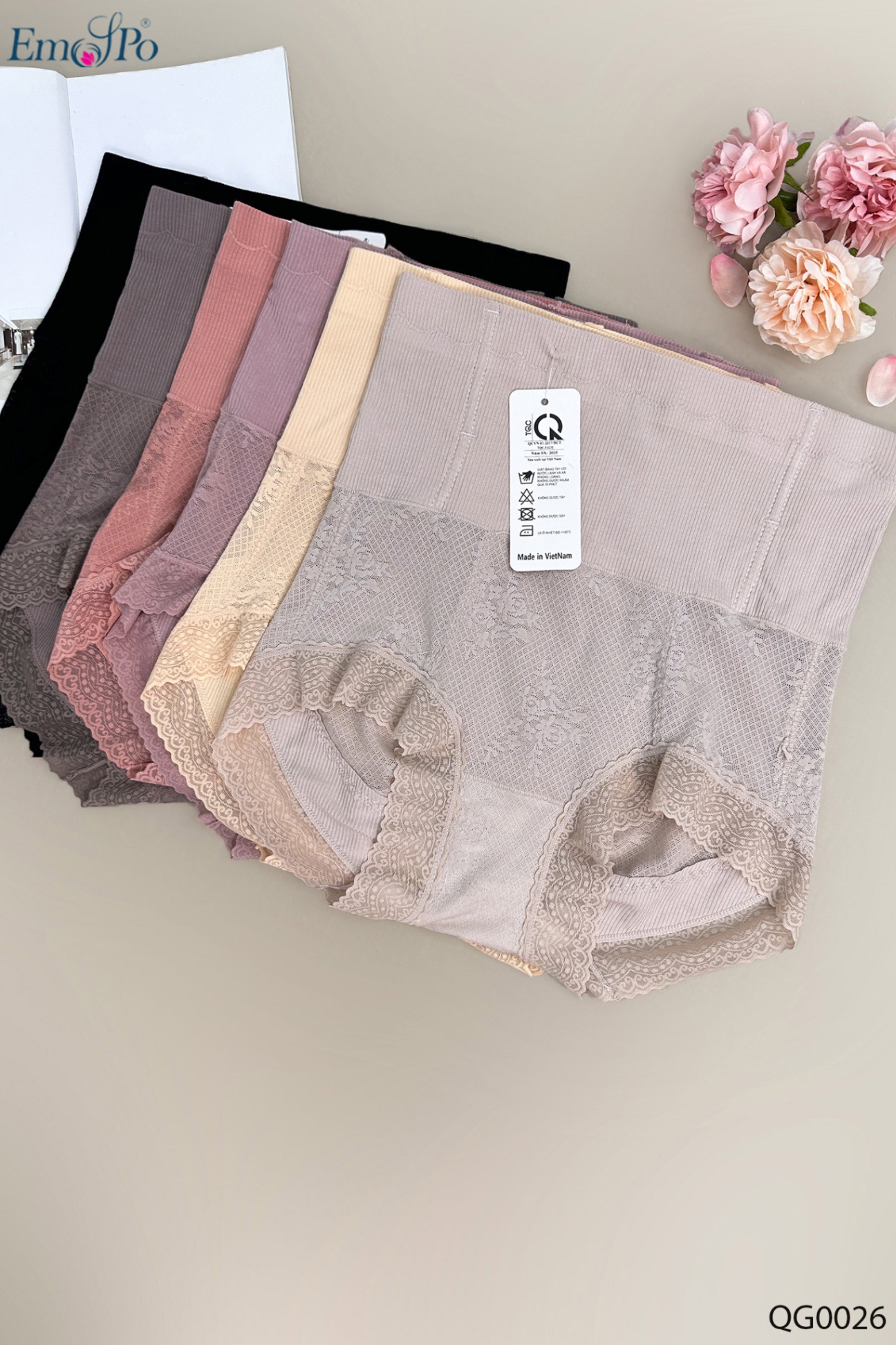 Quần lót gen bụng, ren viền gấu