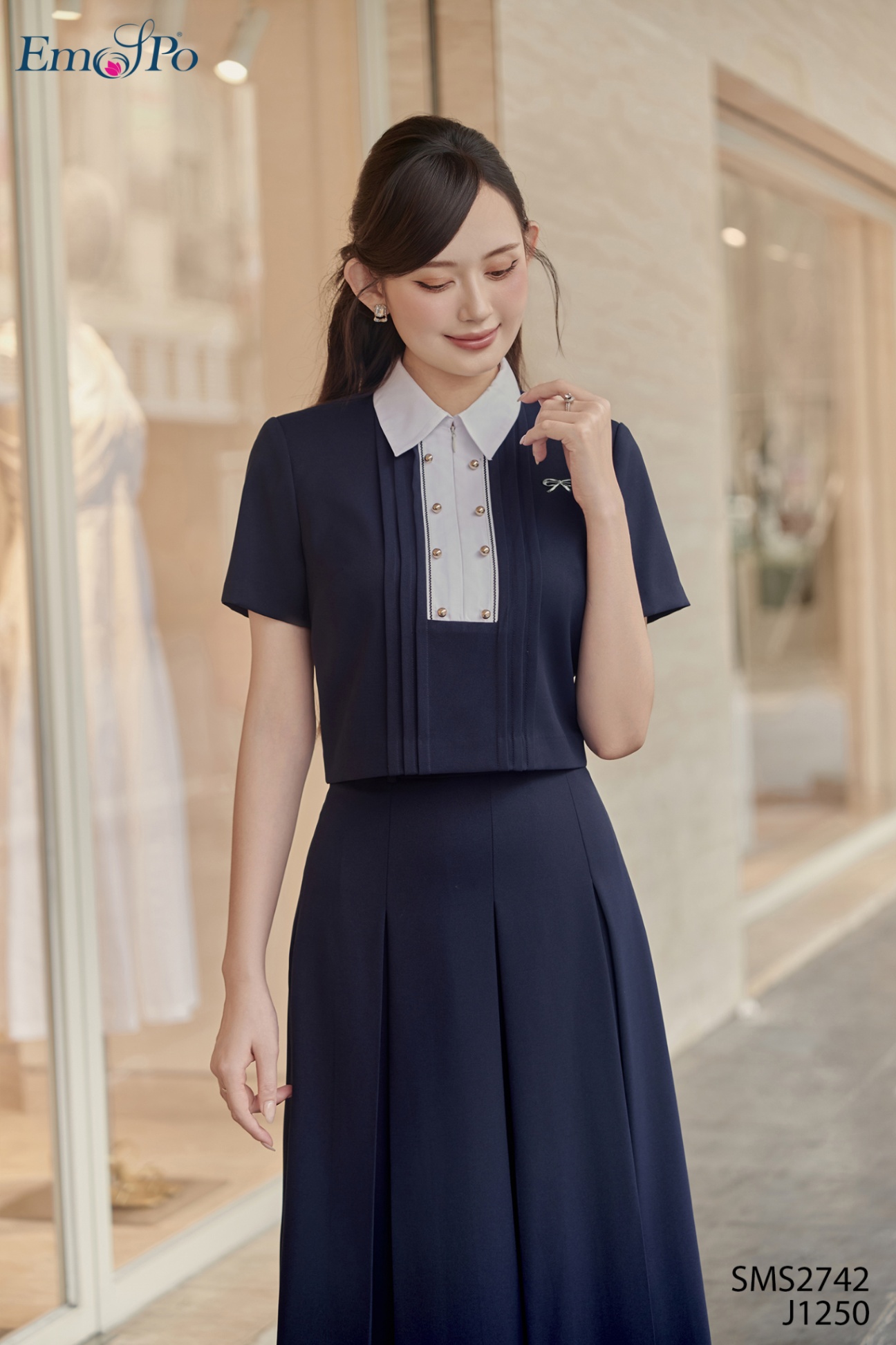 Juyp xòe, xếp ly, cạp cao có đỉa, đi bộ SMS2742