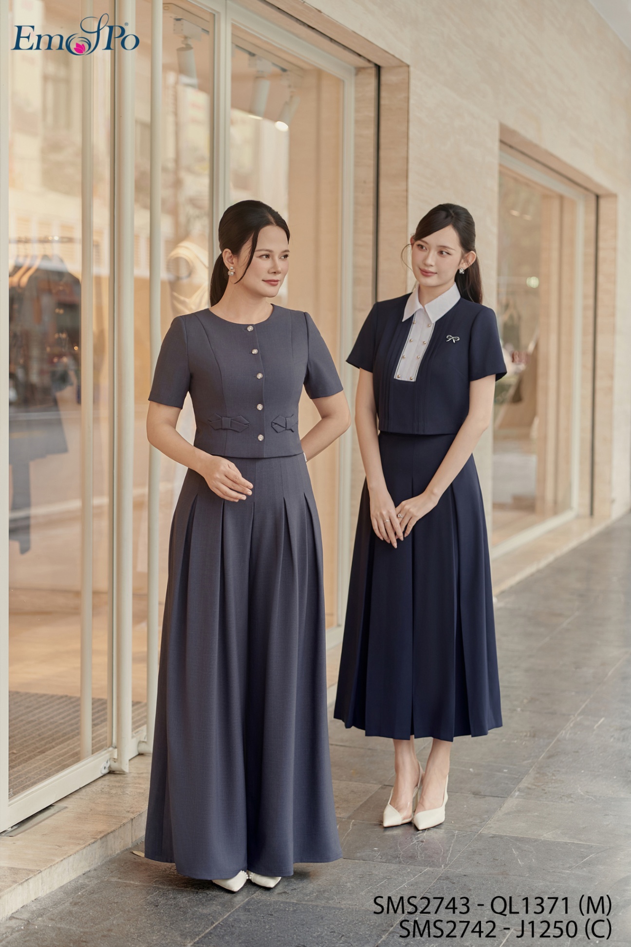 Juyp xòe, xếp ly, cạp cao có đỉa, đi bộ SMS2742