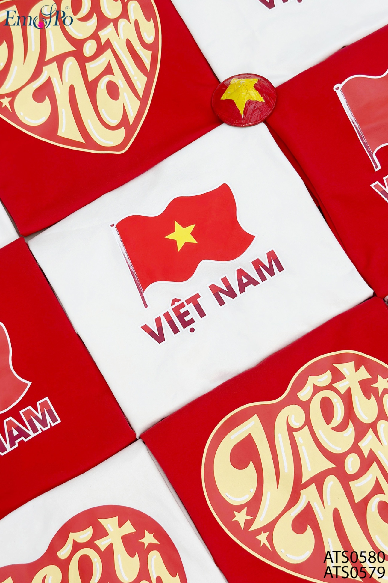 Áo thun trơn cổ tròn, in hình 