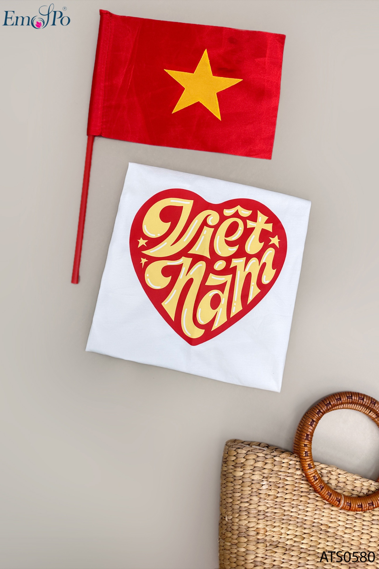 Áo thun trơn cổ tròn, in hình 
