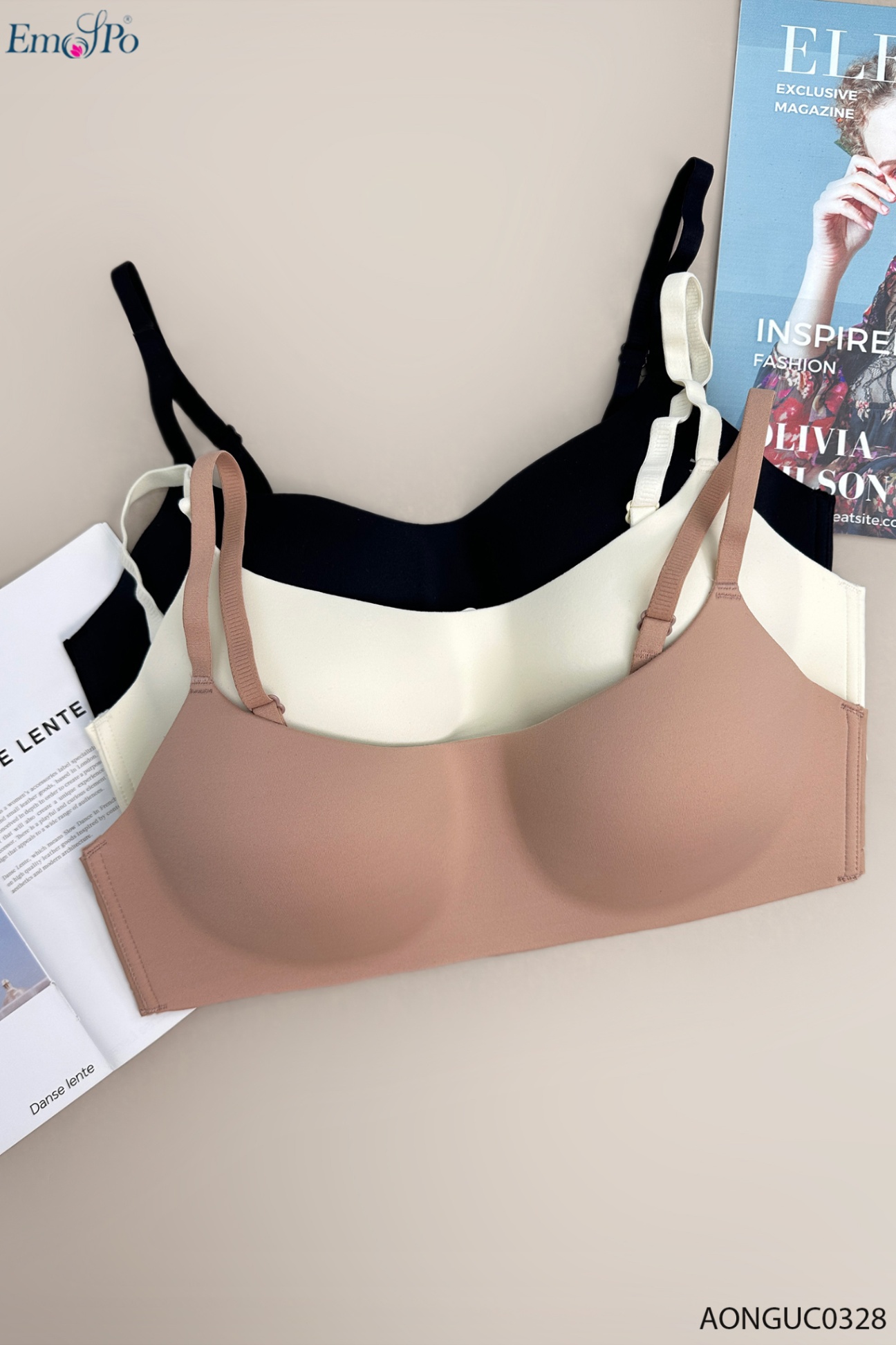 AONGUC0328 - Áo ngực bra trơn mỏng, không đệm