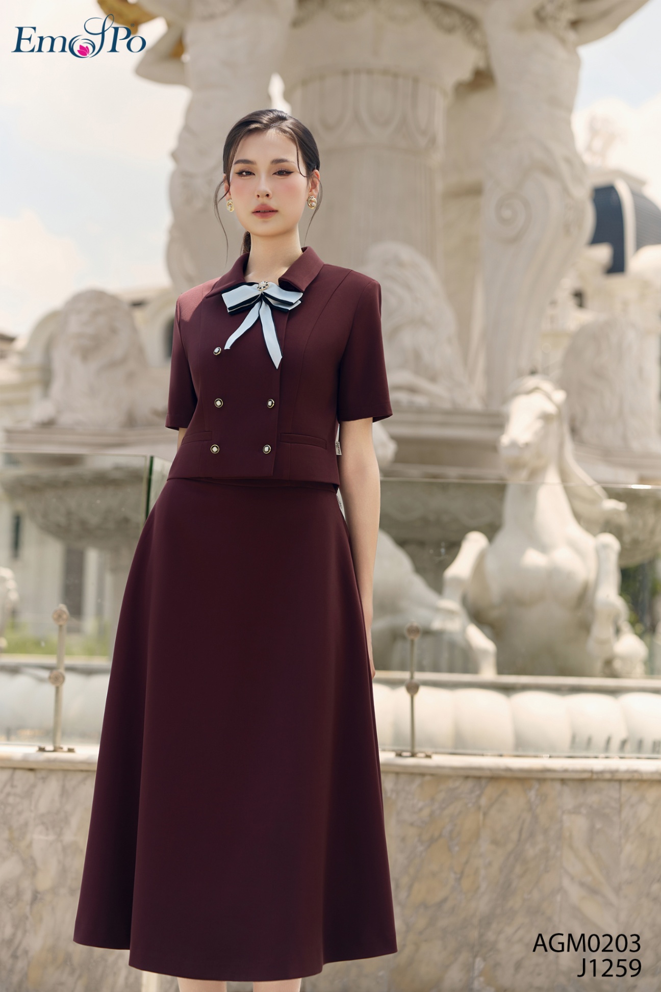 Juyp trơn xòe, cạp cao, mix AGM0203 & QL1380